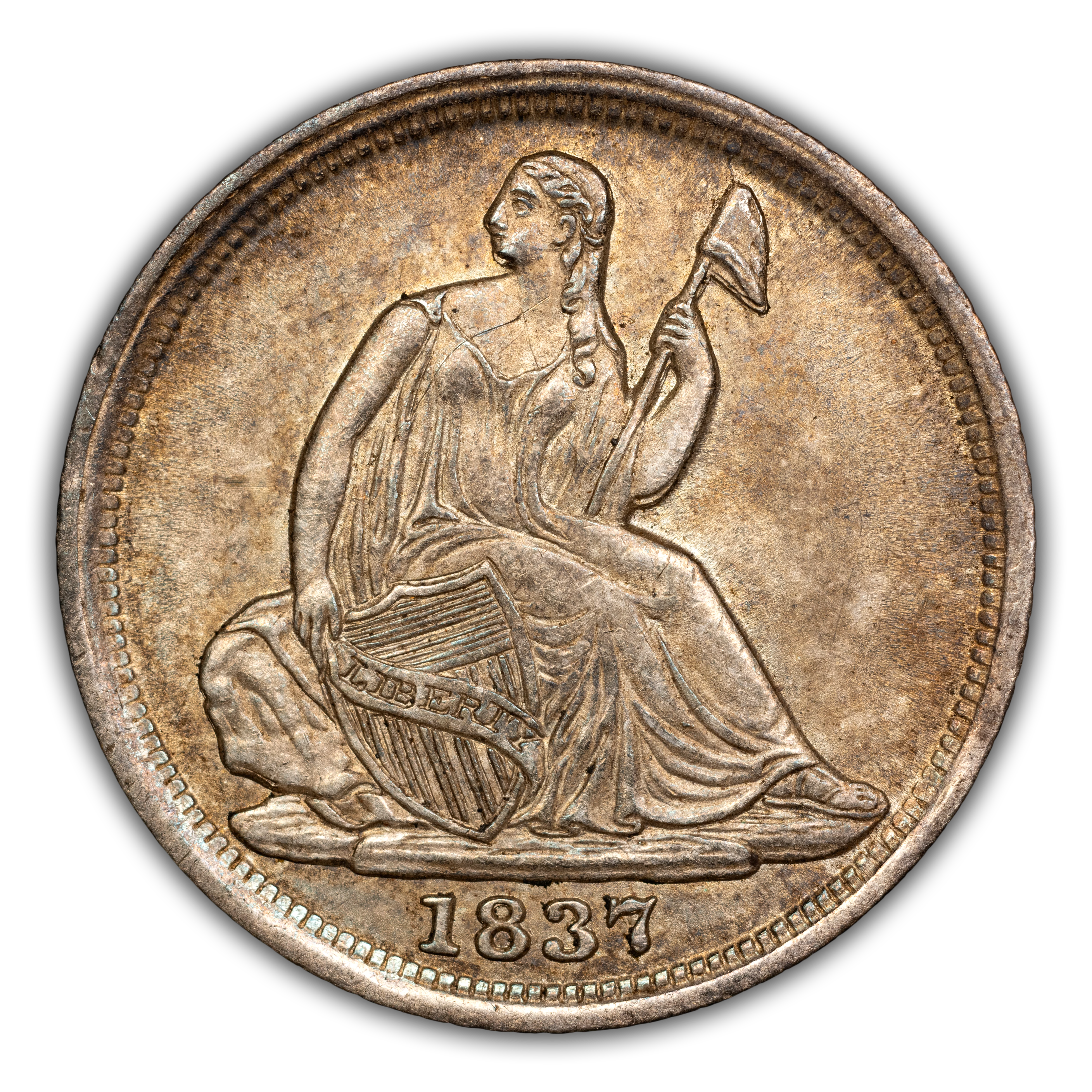 1837 H10c No Stars, Small Date MS thumbnail 3