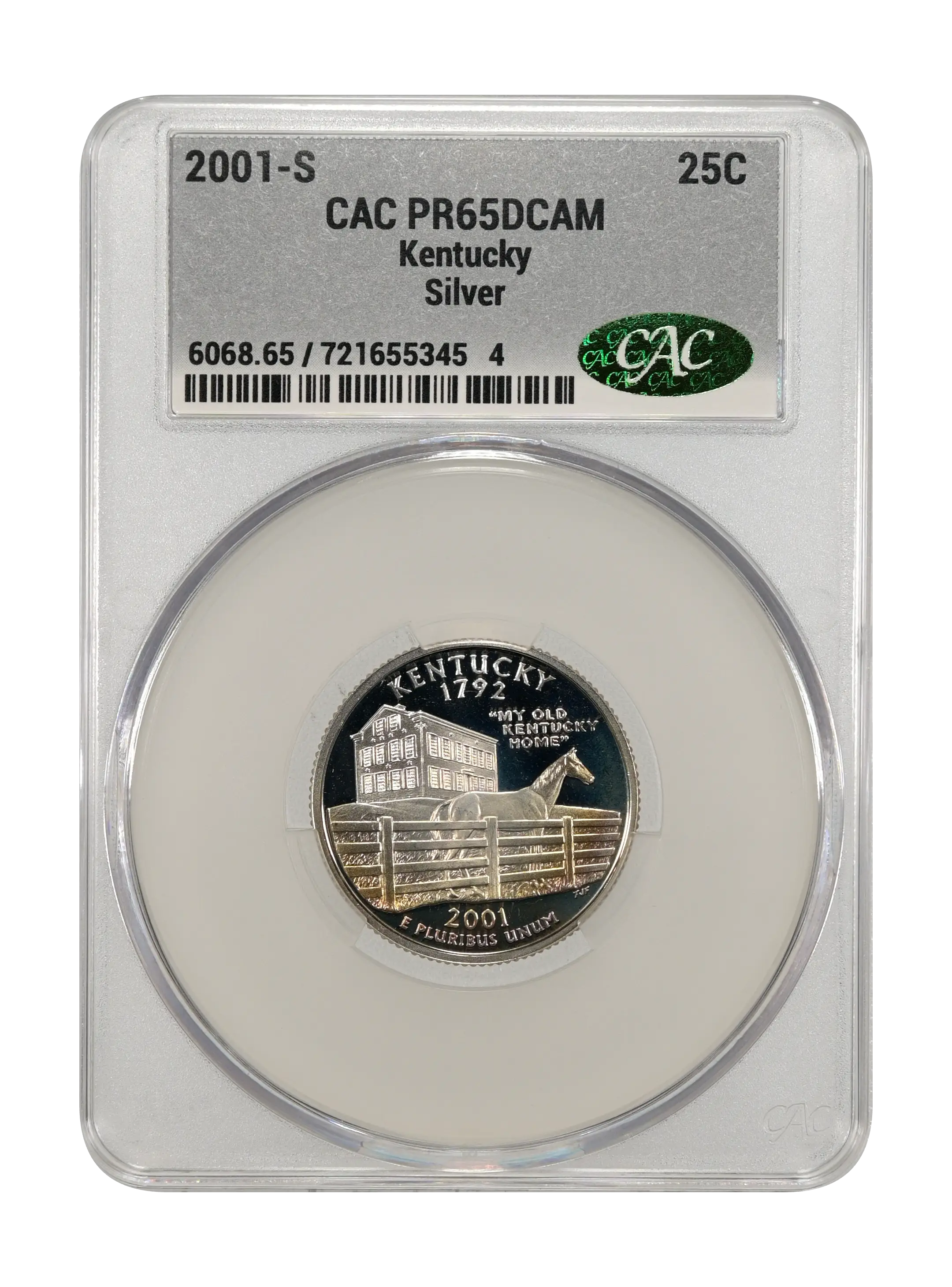 2001-S 25c Kentucky, Silver PR DCAM thumbnail 12