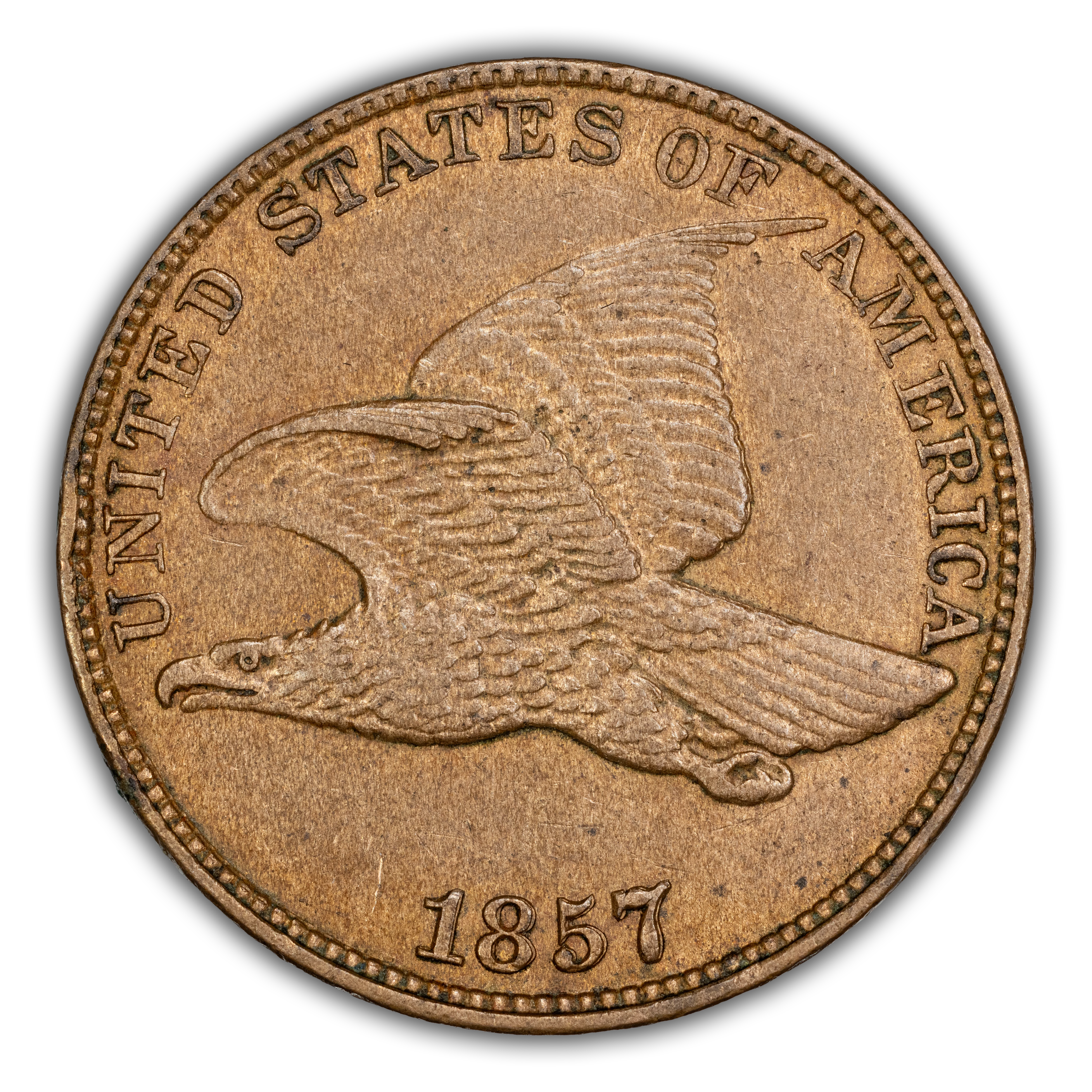 1857 1c Flying Eagle, Obverse of 1856, RPD, FS-401a, S-1 MS PL thumbnail 10