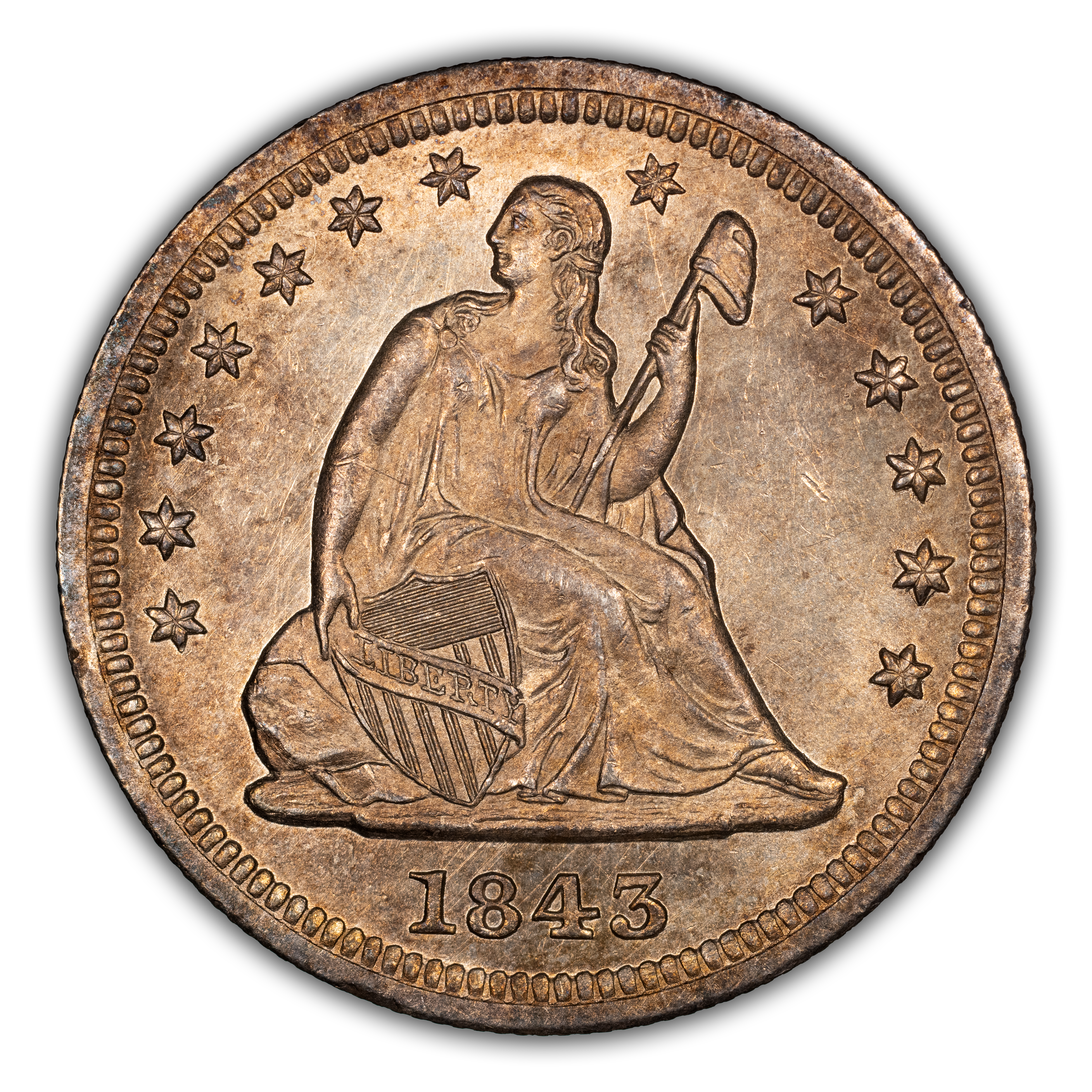1843-O 25c Small O MS