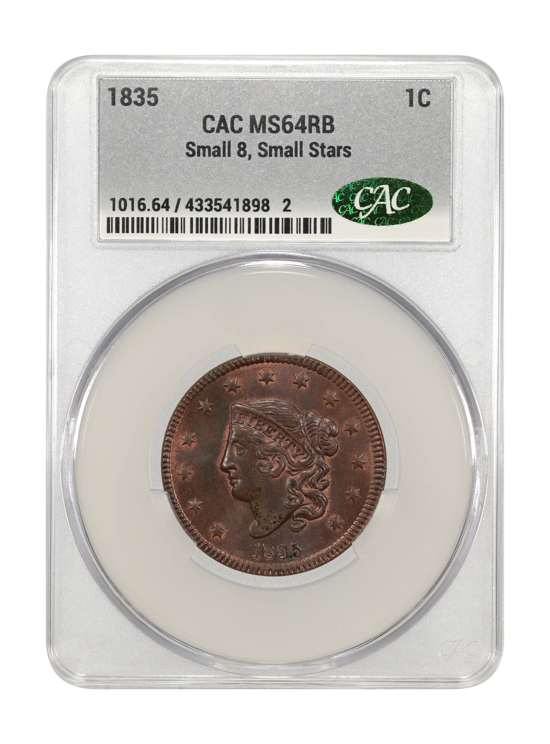 1835 1c Small 8, Small Stars MS RD thumbnail 3