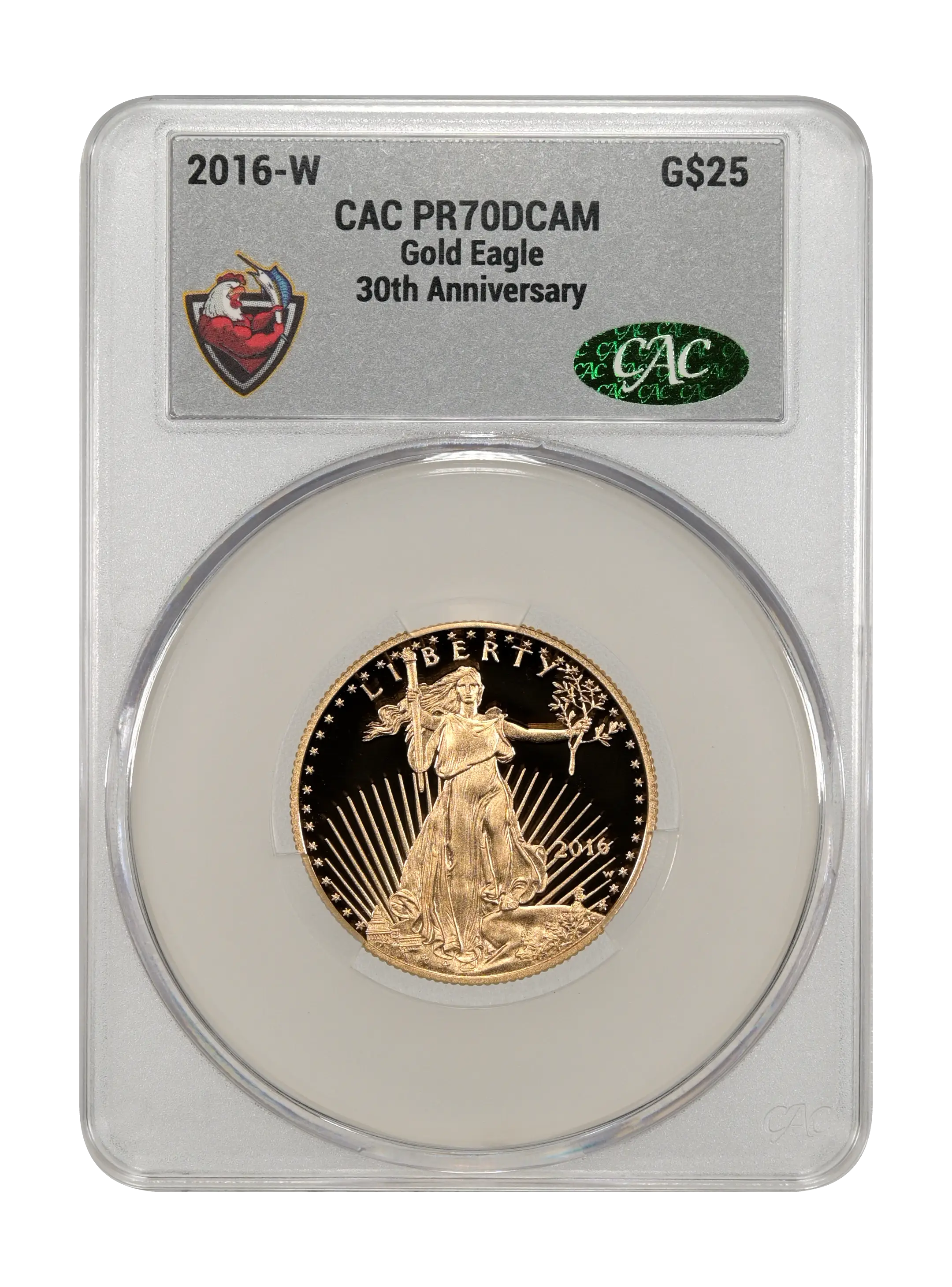 2016-W $25  Gold Eagle, 30th Anniversary PR DCAM thumbnail 5