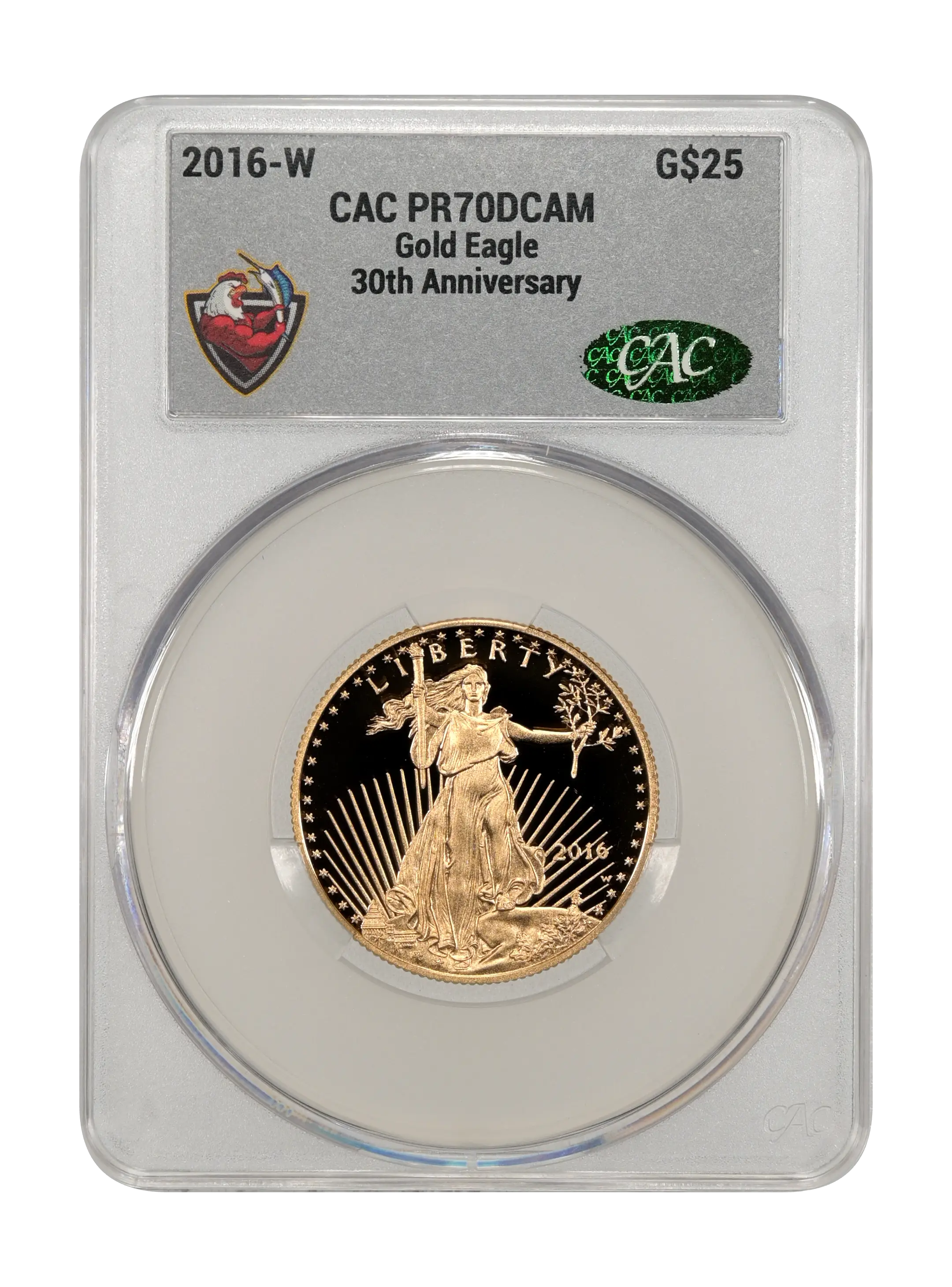2016-W $25  Gold Eagle, 30th Anniversary PR DCAM thumbnail 4