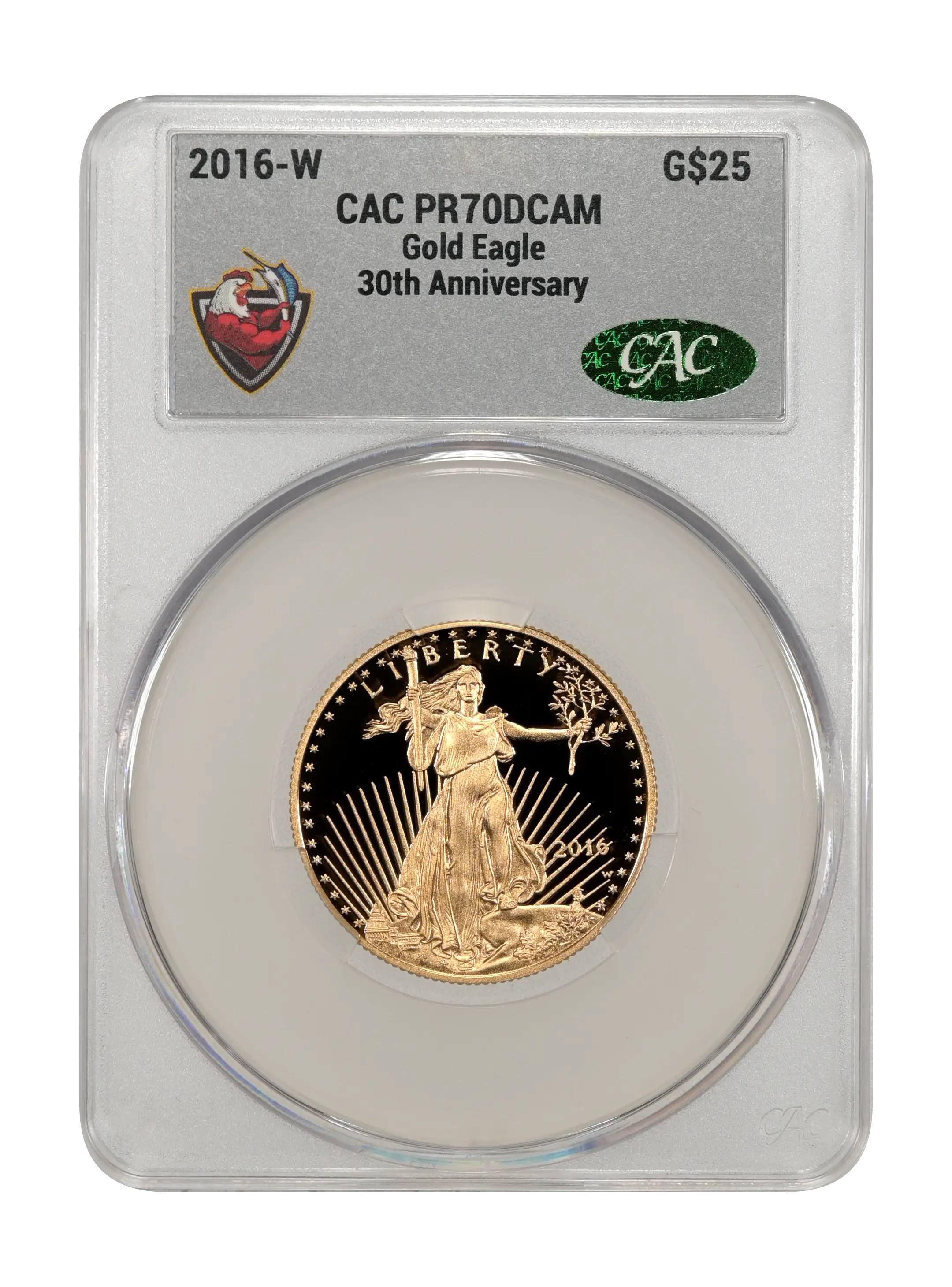2016-W $25  Gold Eagle, 30th Anniversary PR DCAM thumbnail 6