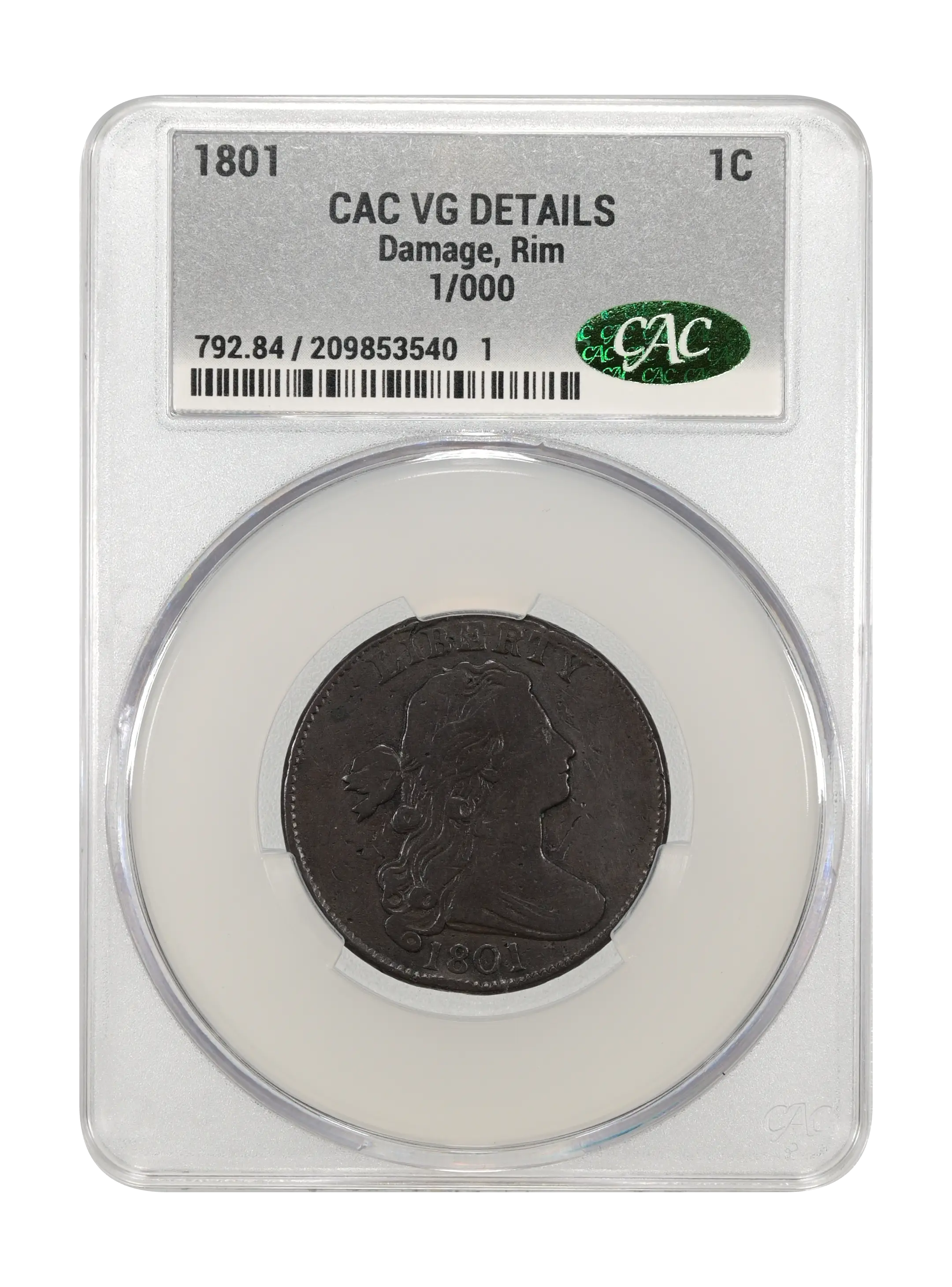 1801 1c 1/000 MS BN MS60 BN CAC thumbnail 21