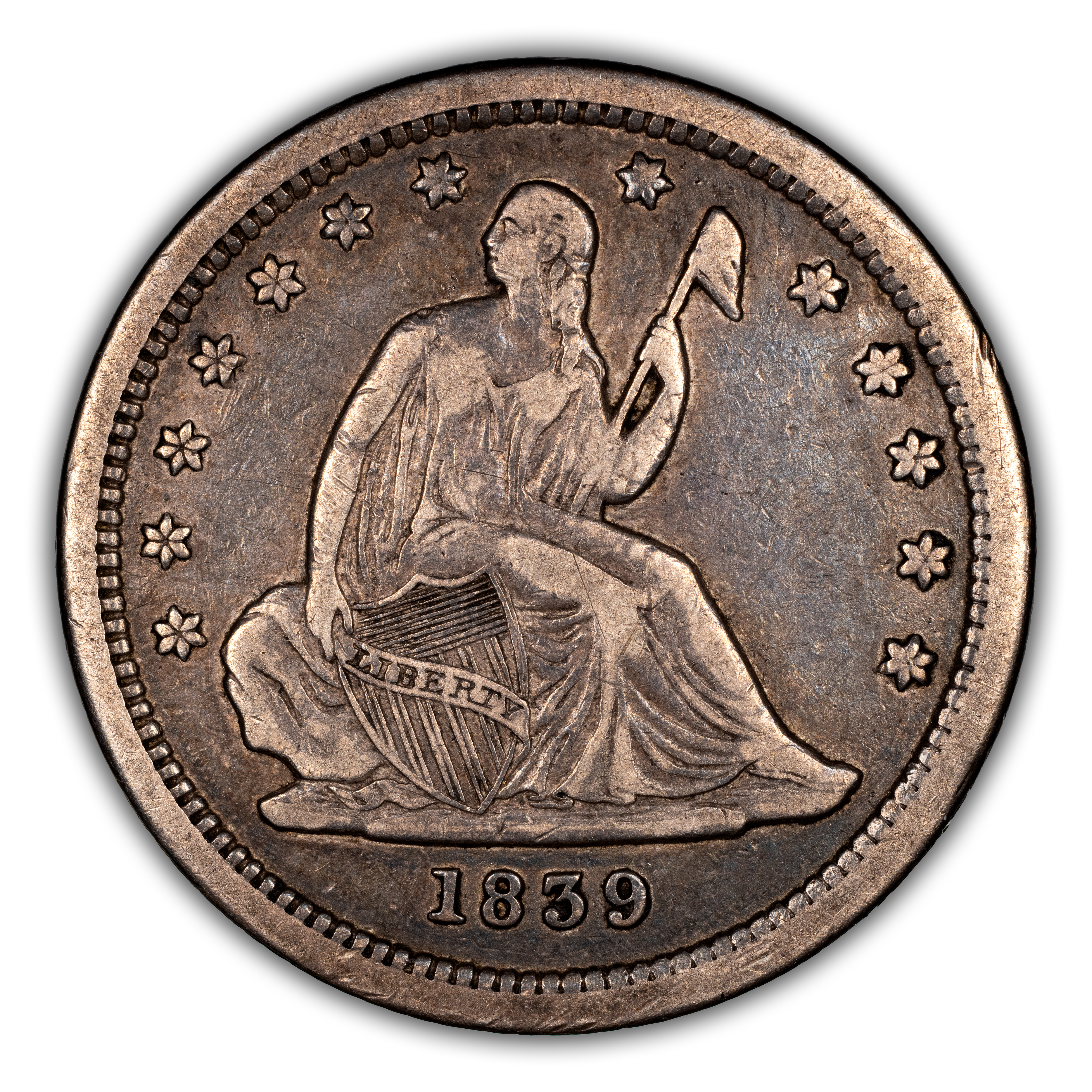 1839 25c No Drapery MS