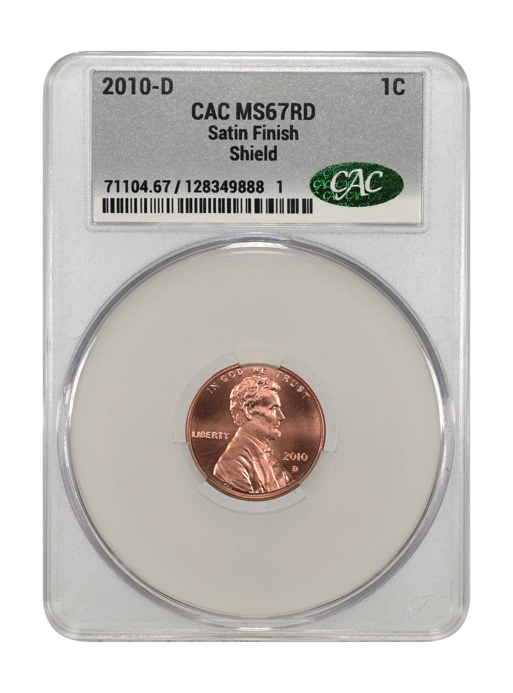 2010-D 1c Satin Finish, Shield MS RD thumbnail 5