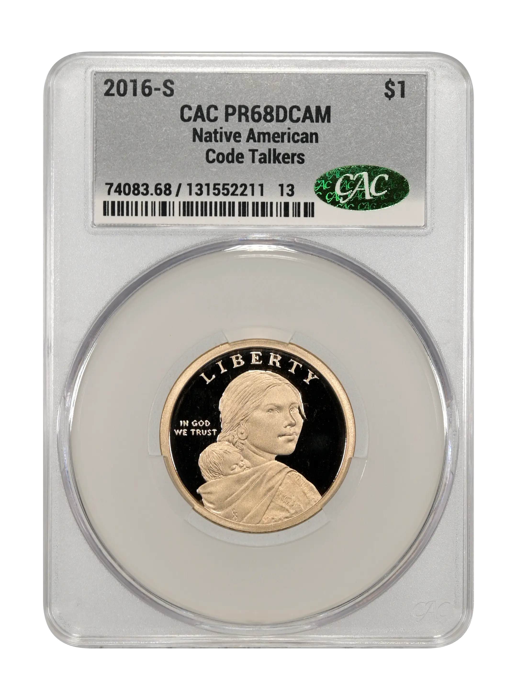 2016-S $1  Native American, Code Talkers PR DCAM thumbnail 4