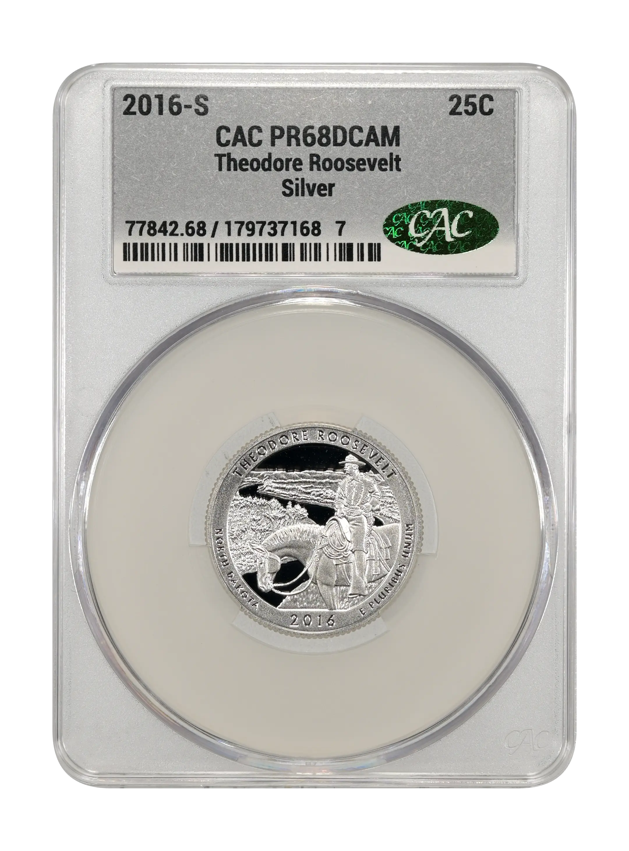 2016-S 25c Theodore Roosevelt, Silver PR DCAM thumbnail 7