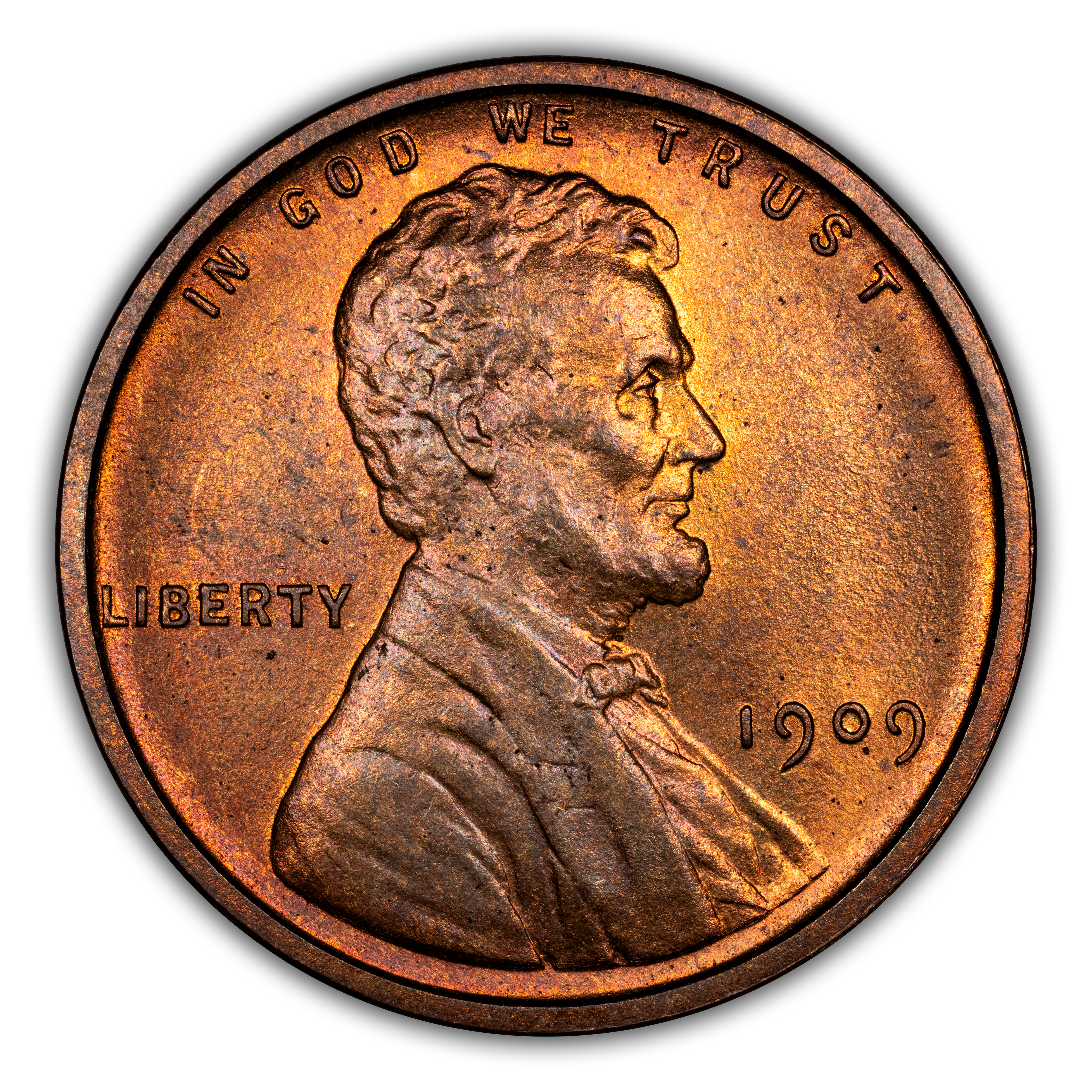 1909 1c Lincoln, Matte Finish PR RB