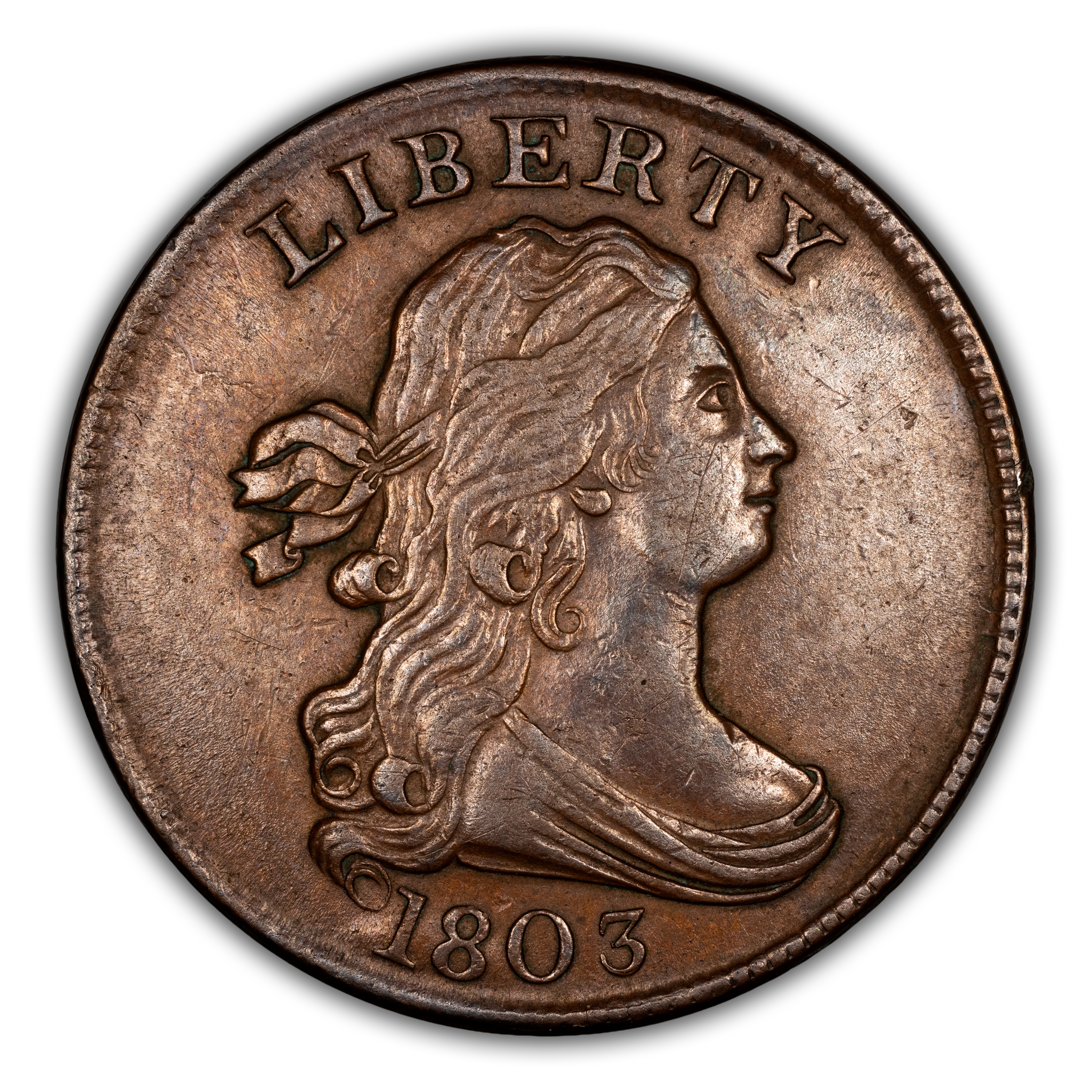 1803 1/2c MS BN F12 BN CAC thumbnail 2