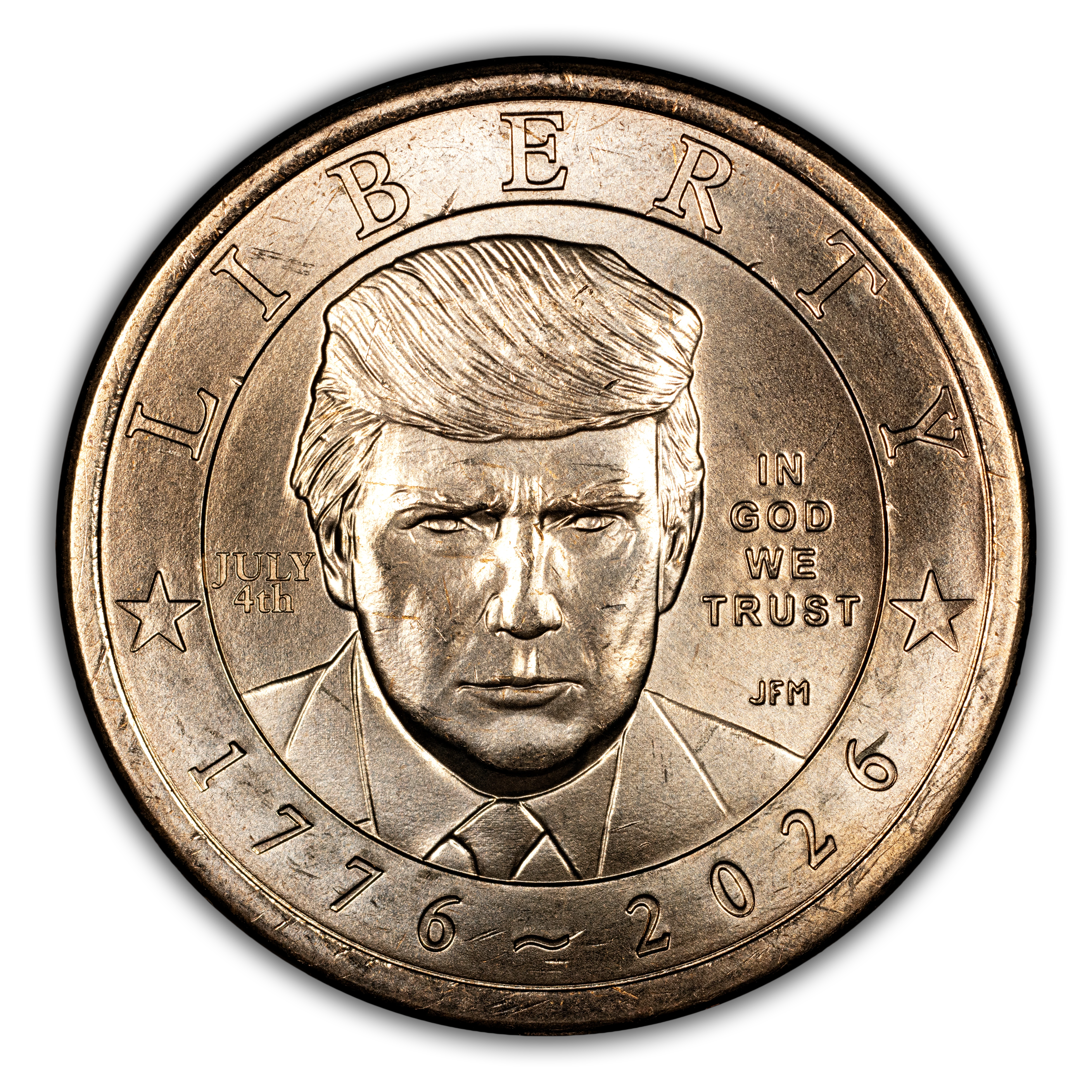 1776~2026 $1  President Donald J. Trump, 250th Anniversary, JULY 4th Privy MS thumbnail 3