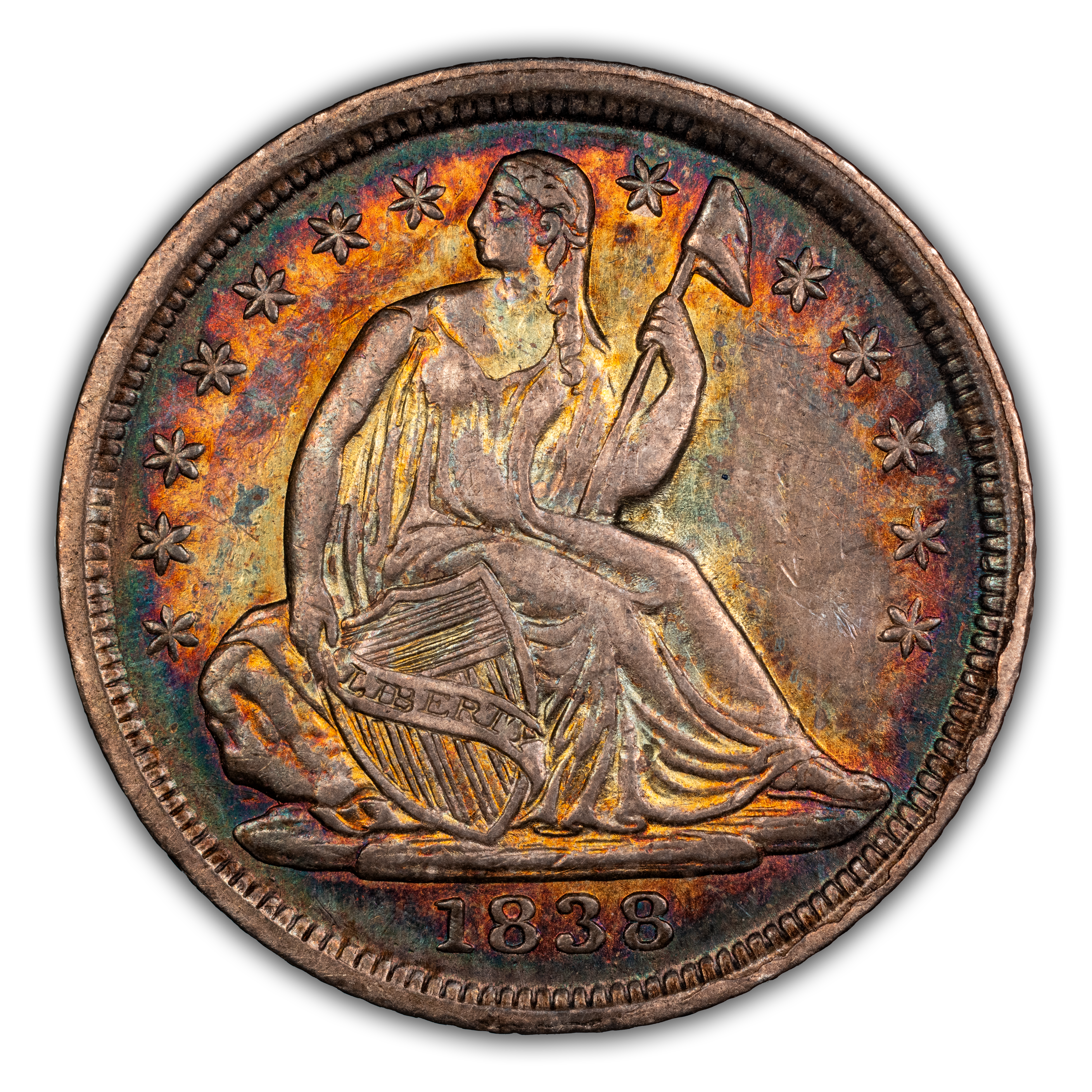 1838 H10c No Drapery, Large Stars MS thumbnail 3