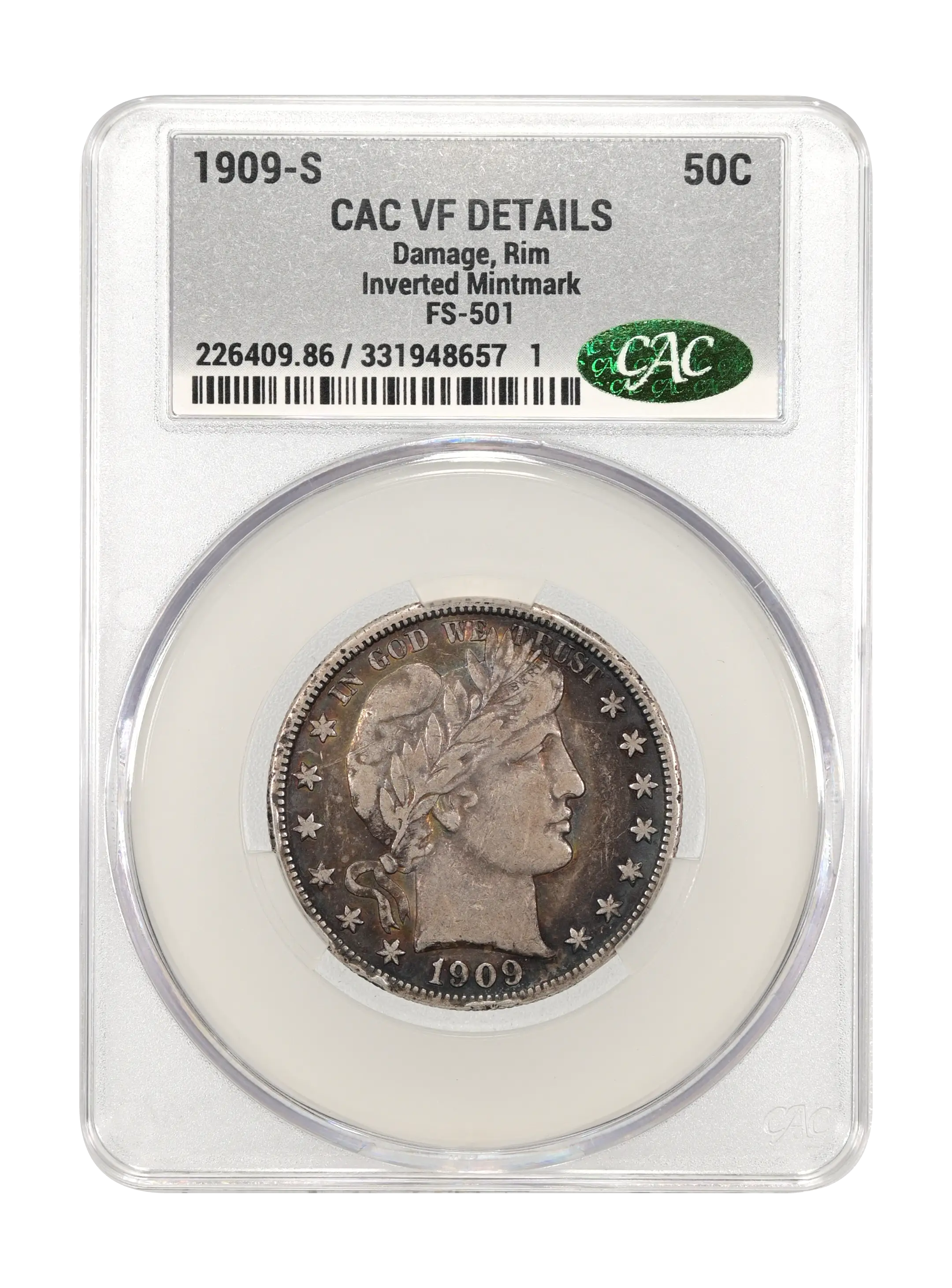 1909-S 50c Inverted Mintmark, FS-501 MS thumbnail 9