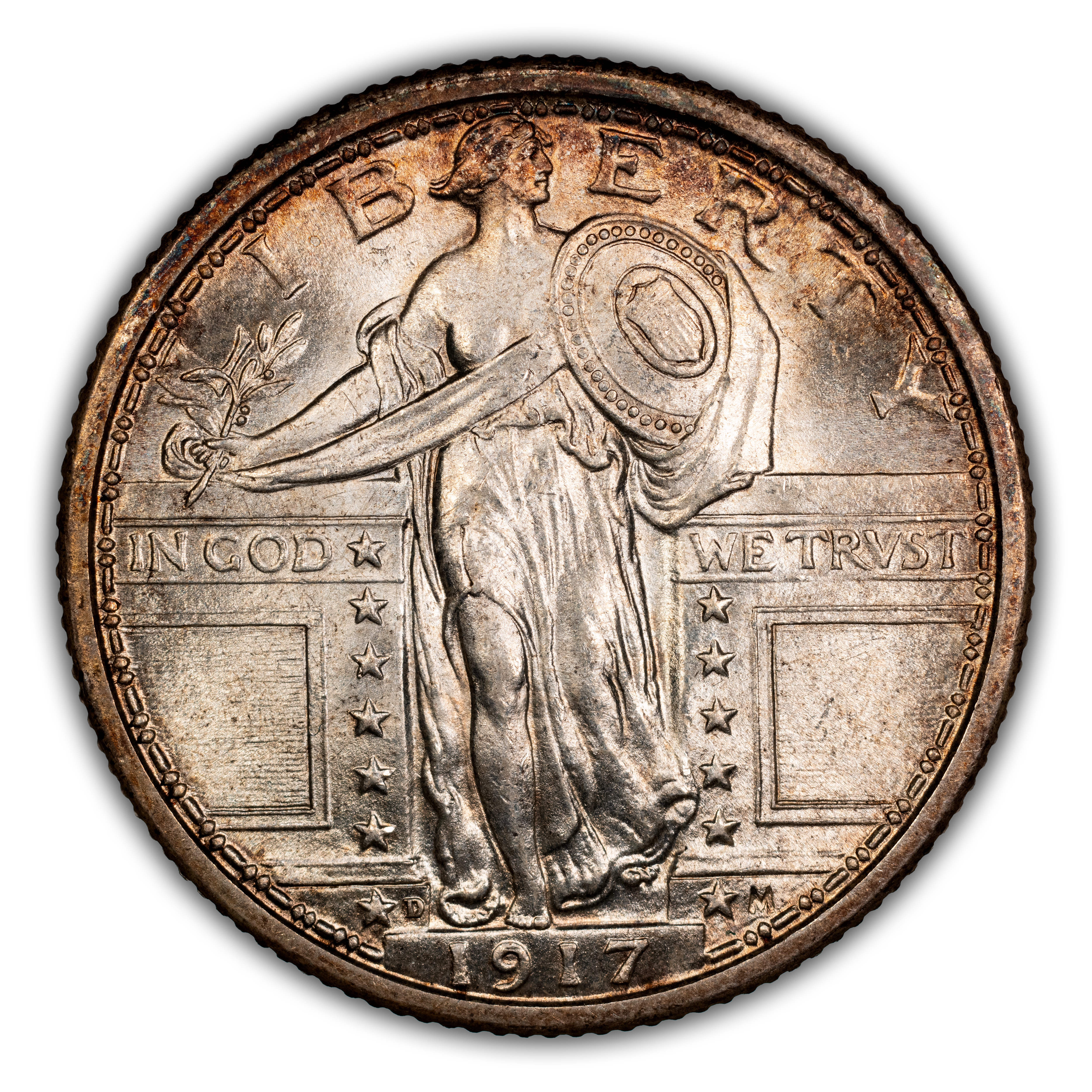 1917-D 25c Type 1 MS FH thumbnail 2