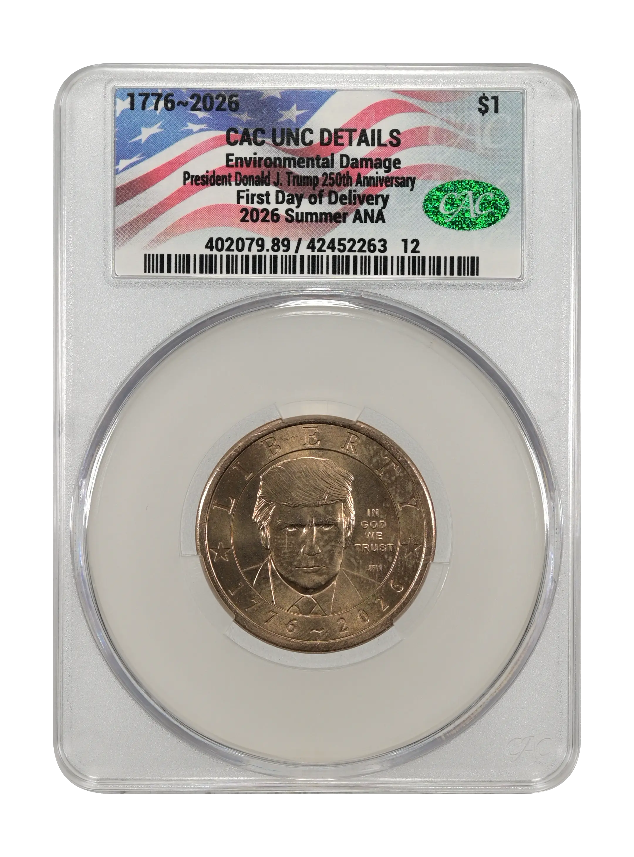 1776~2026 $1  President Donald J. Trump, 250th Anniversary MS thumbnail 5