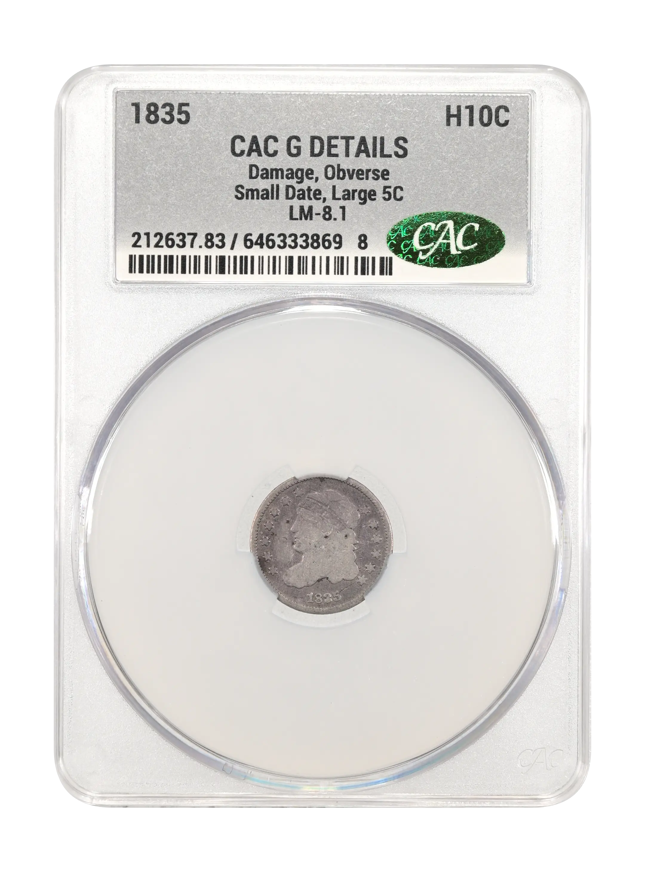 1835 H10c Small Date, Large 5C, LM-8.1 MS thumbnail 19