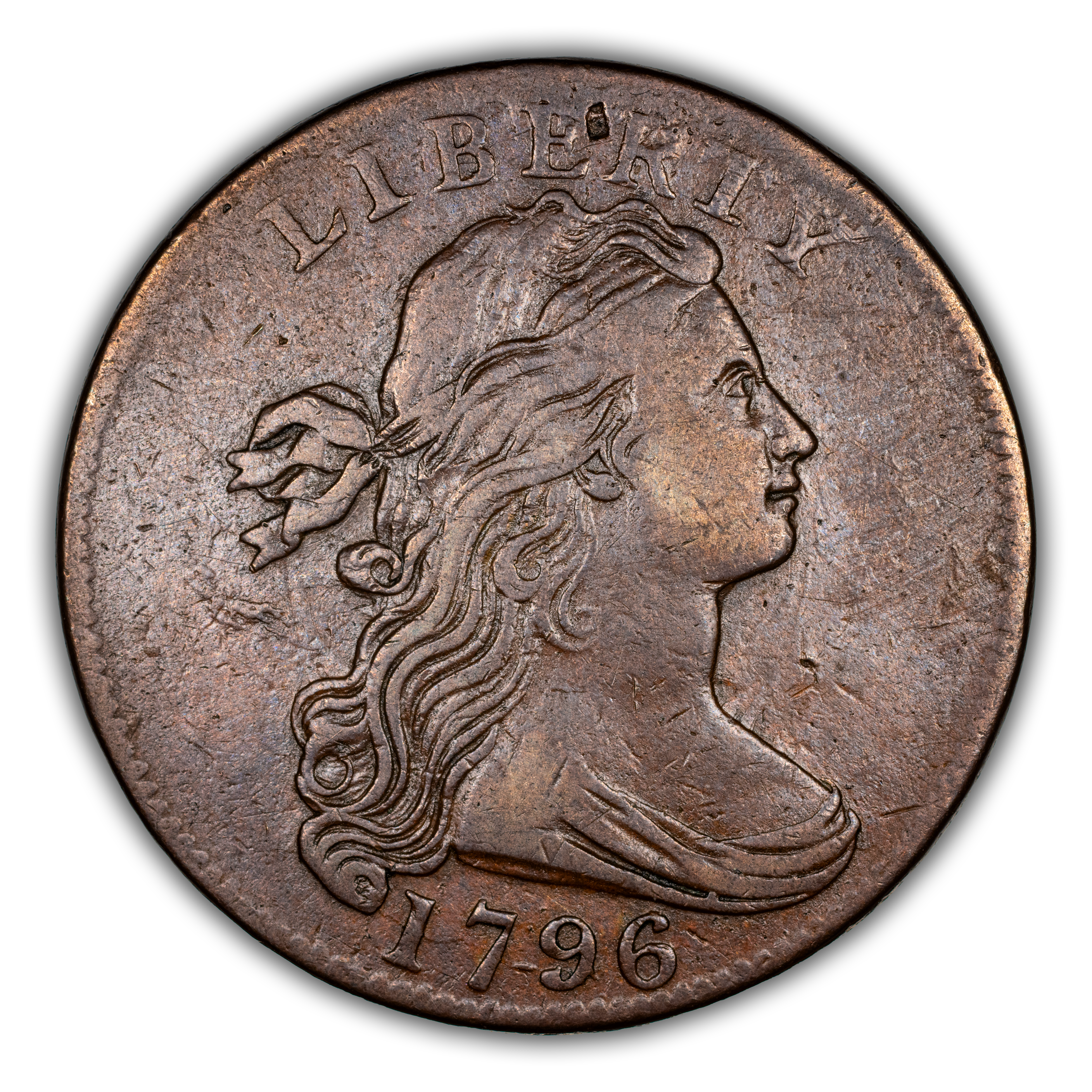 1796 1c Draped Bust, Reverse of 1795 MS BN