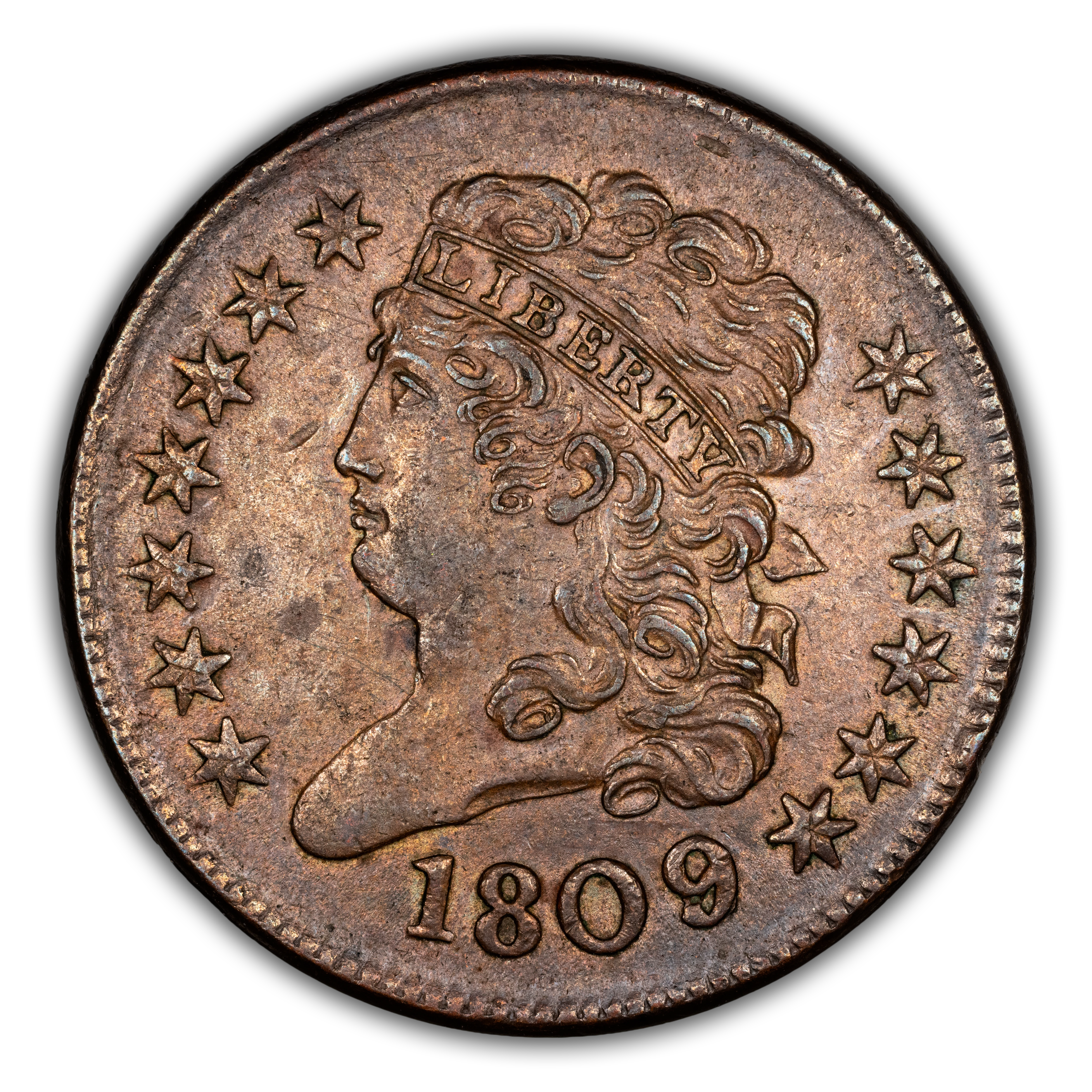 1809 1/2c 9 Over Inverted 9 MS BN thumbnail 2