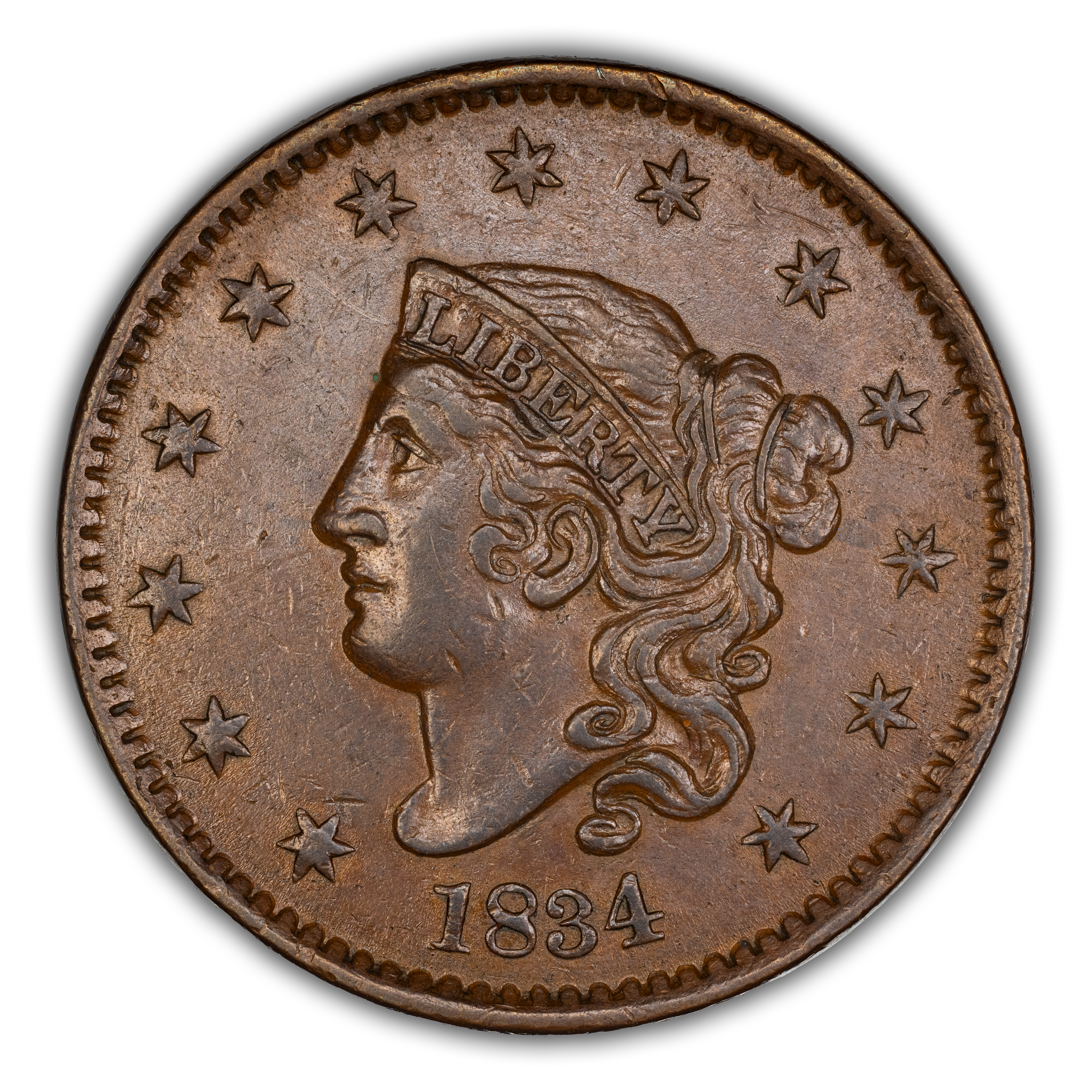 1834 1c Large 8, Small Stars, Medium Letters MS BN thumbnail 2