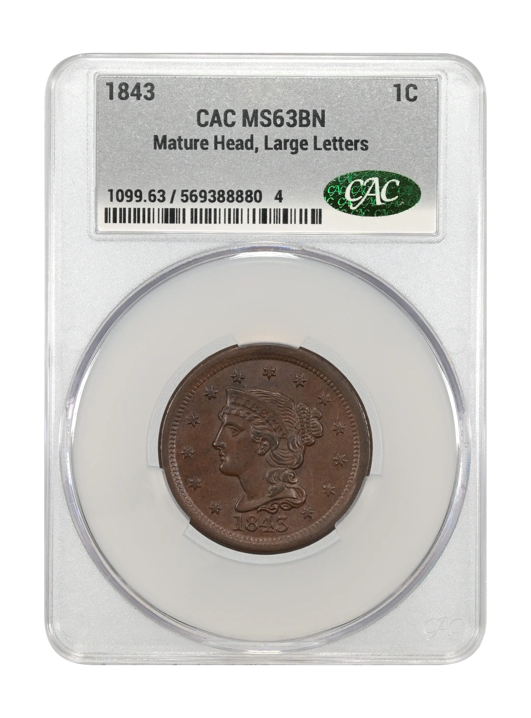 1843 1c Mature Head, Large Letters MS BN thumbnail 16