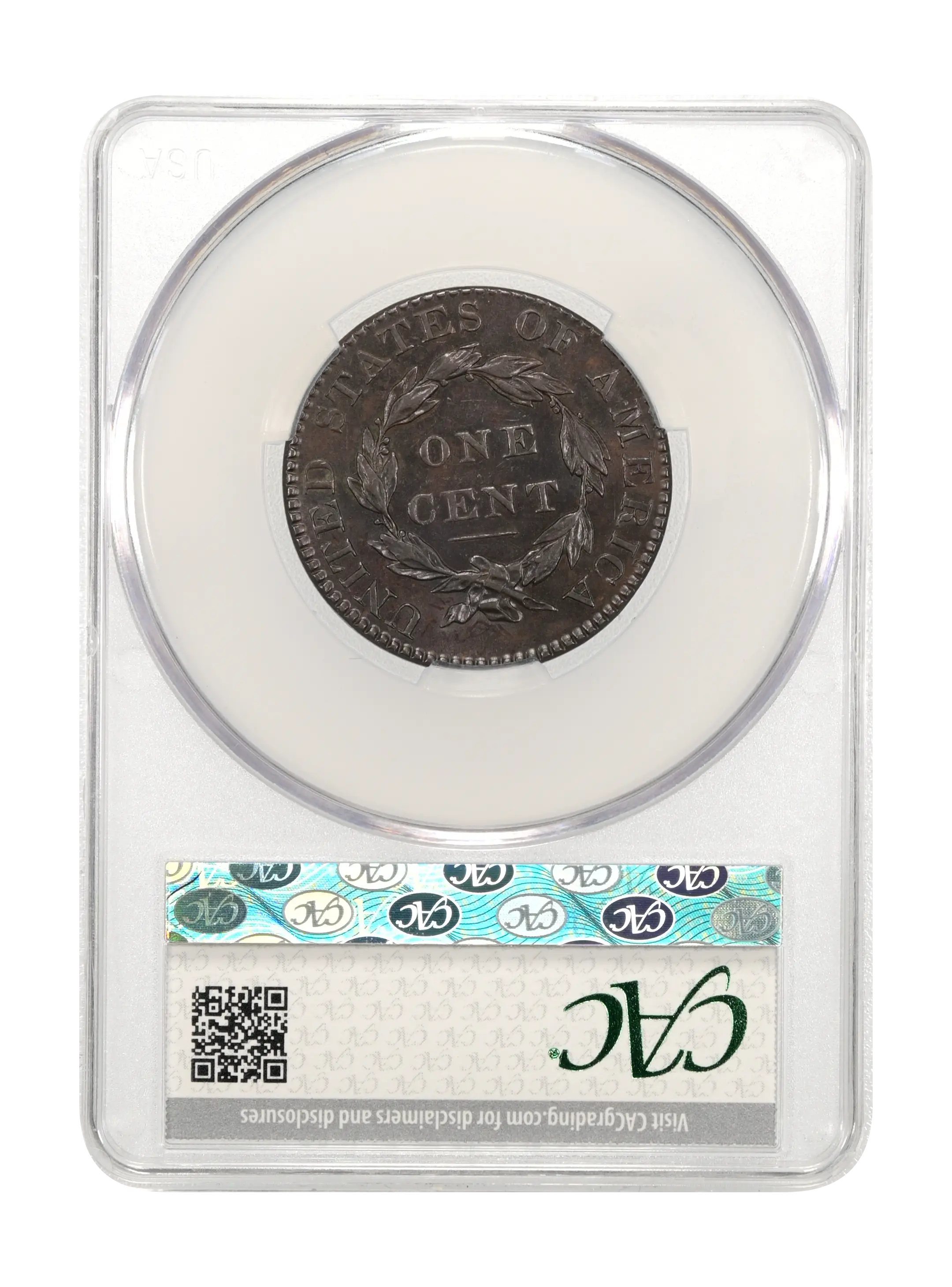 1820 1c Small Date MS BN F15 BN CAC thumbnail 21