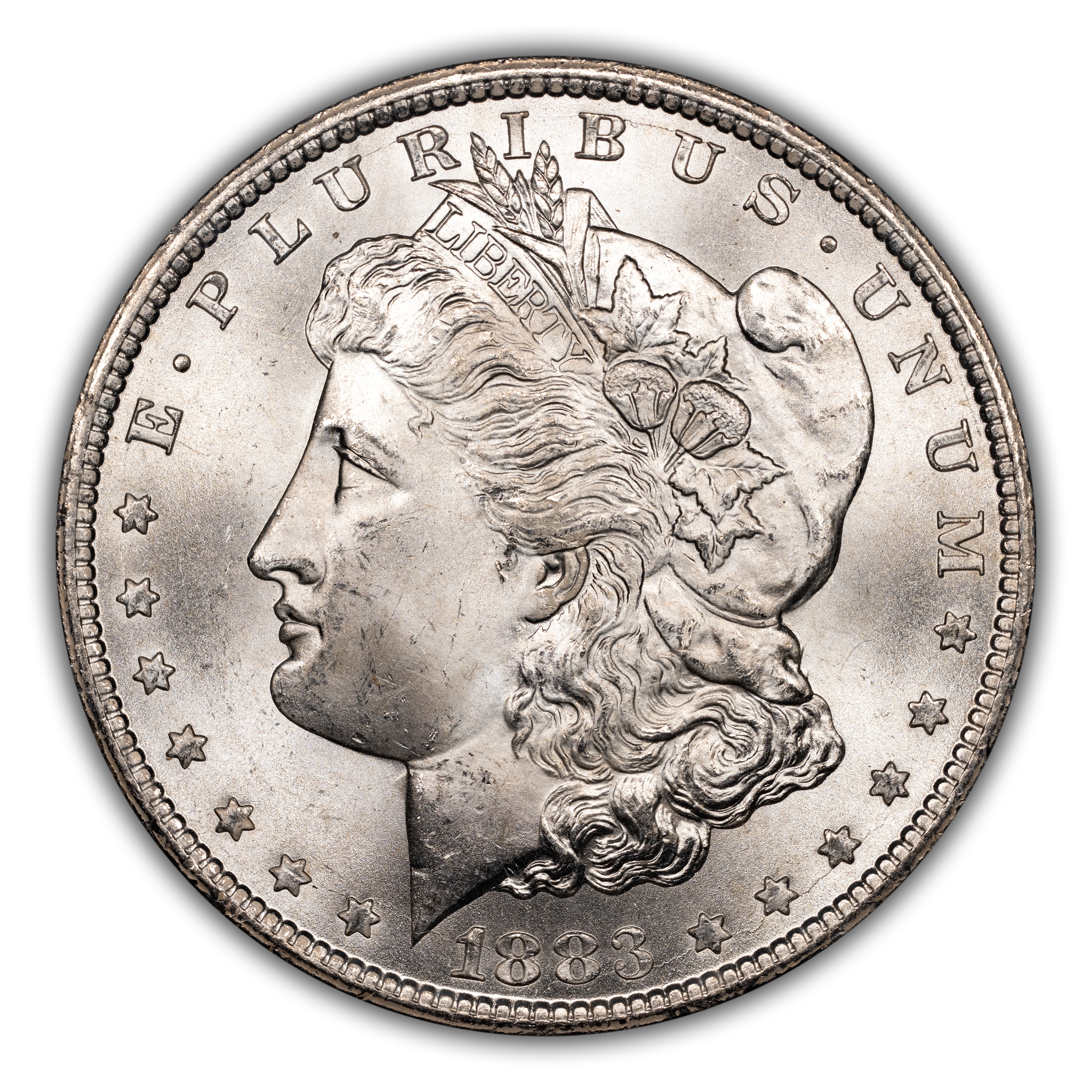 1883-CC $1  GSA Hoard, Clashed Obverse n & st, VAM-3A MS thumbnail 2