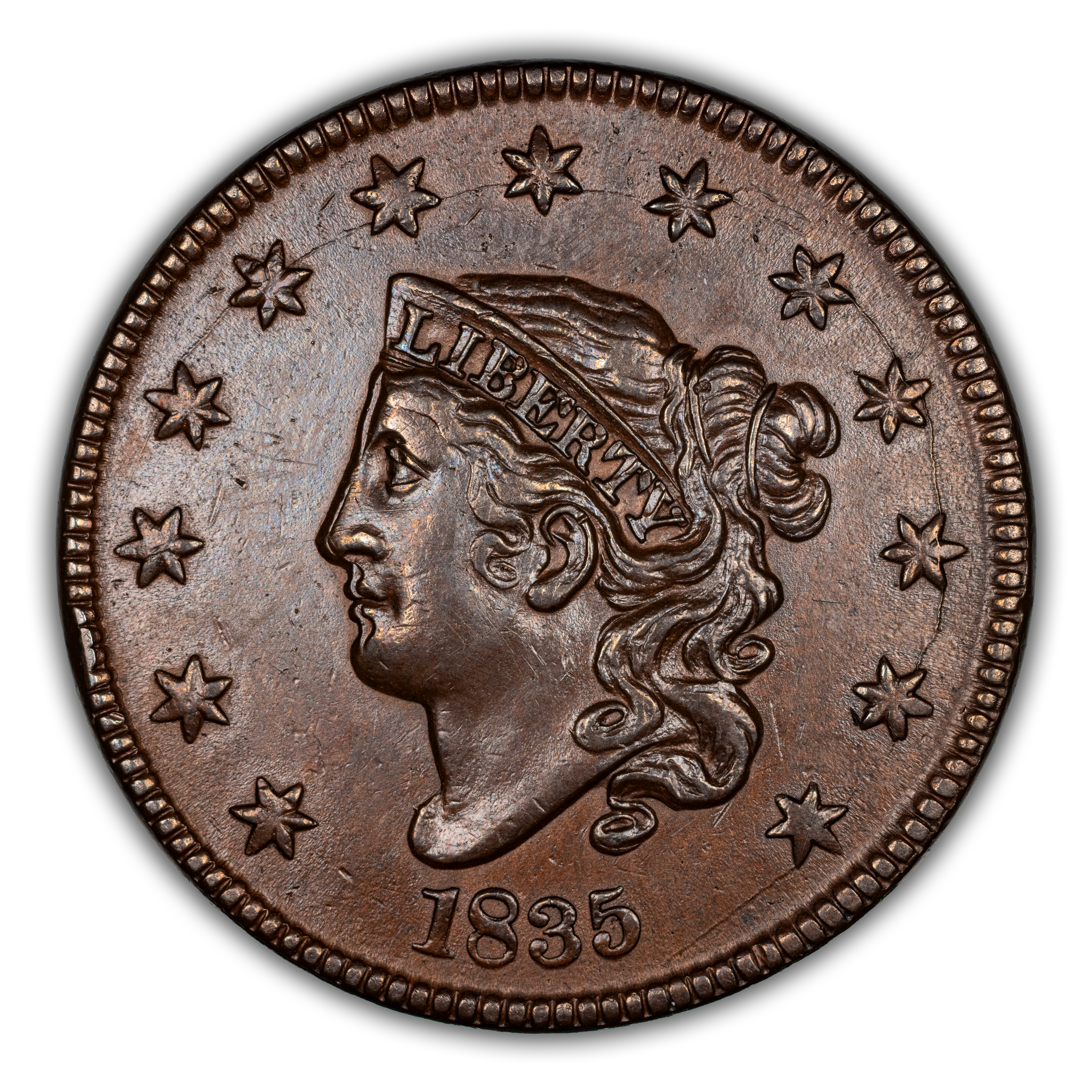 1835 1c Large 8, Large Stars MS BN thumbnail 3