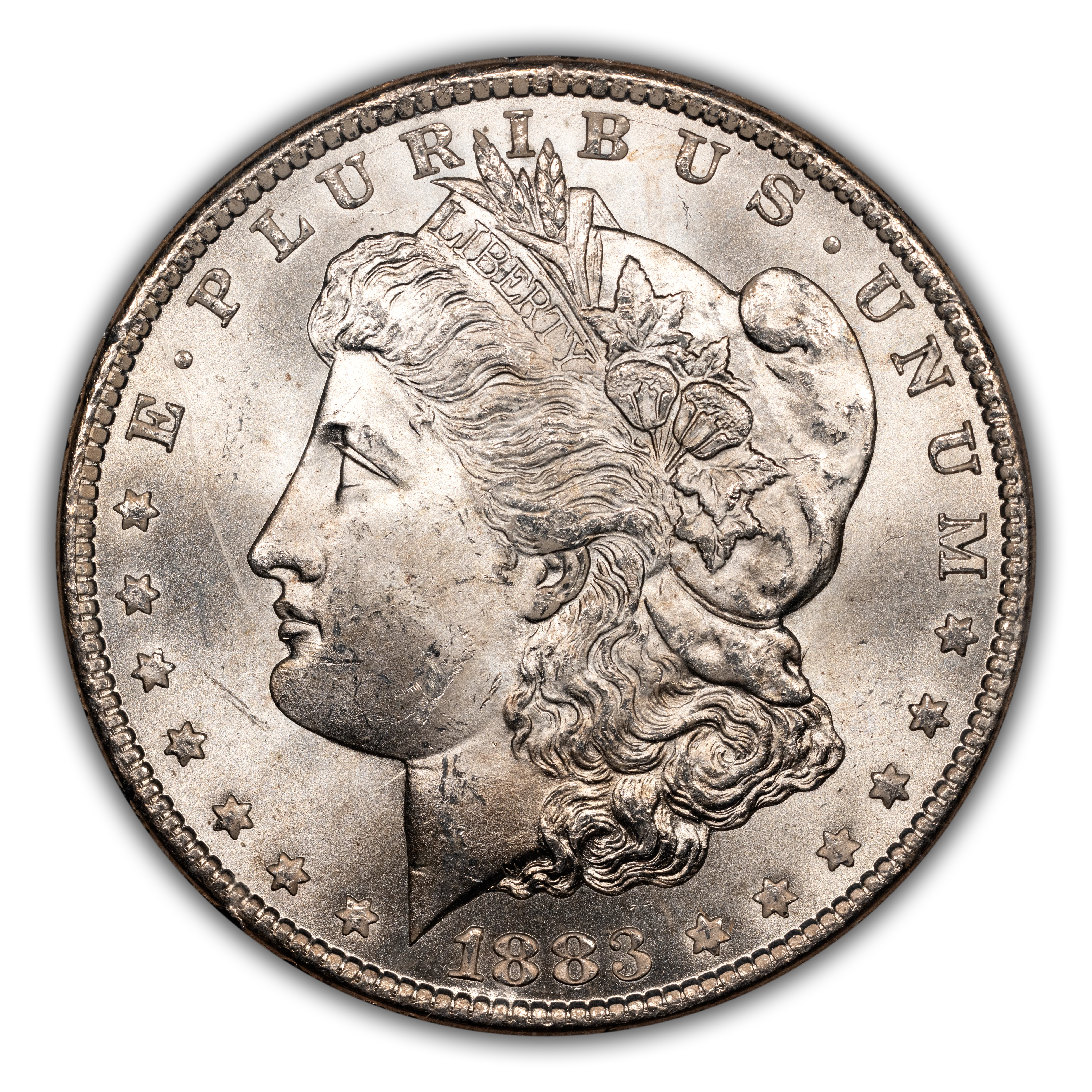 1883-CC $1  GSA Hoard, Clashed Obverse n & st, VAM-3A MS thumbnail 4