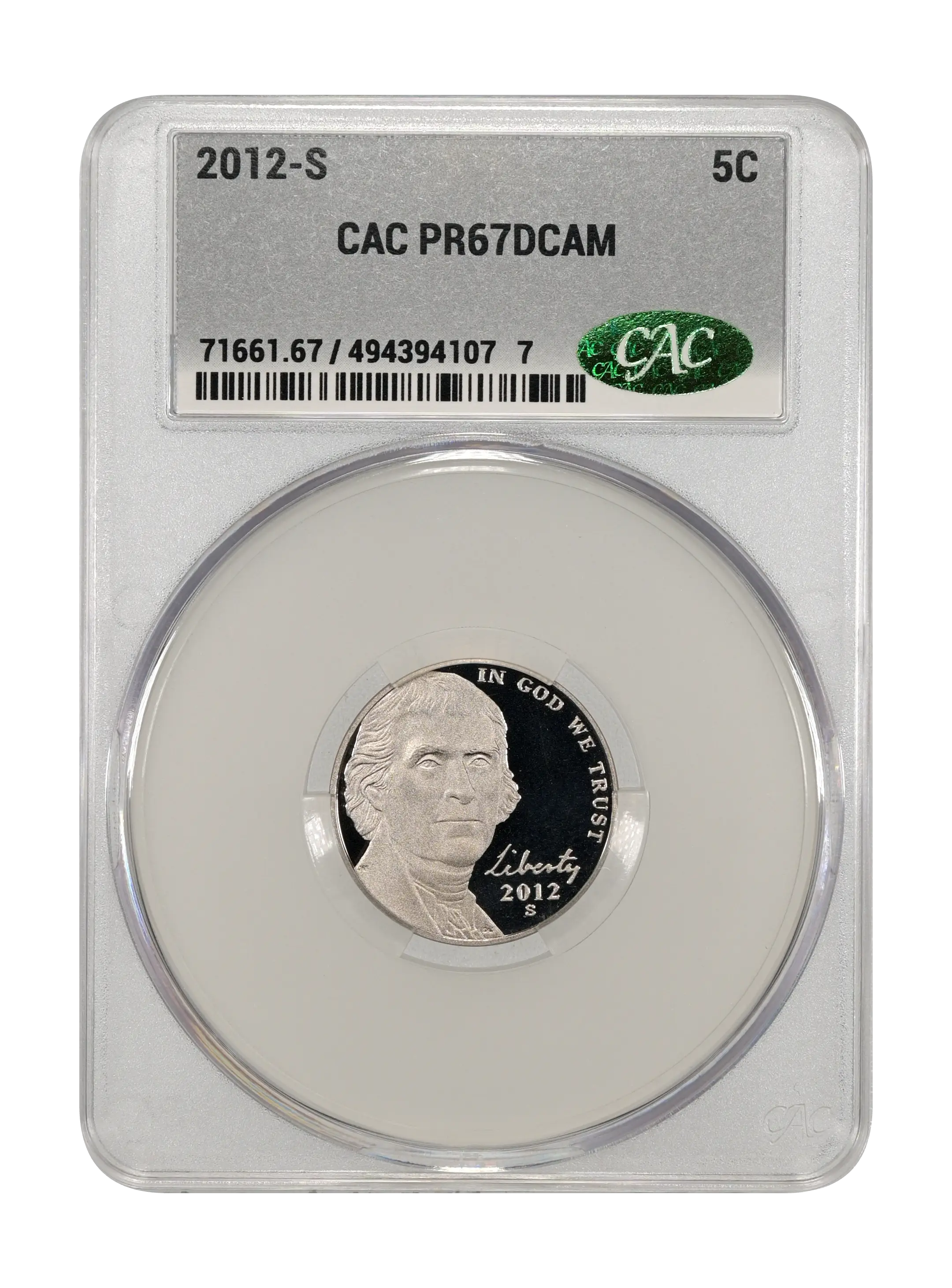 Image for 2012-S 5c PR DCAM PR60 DCAM