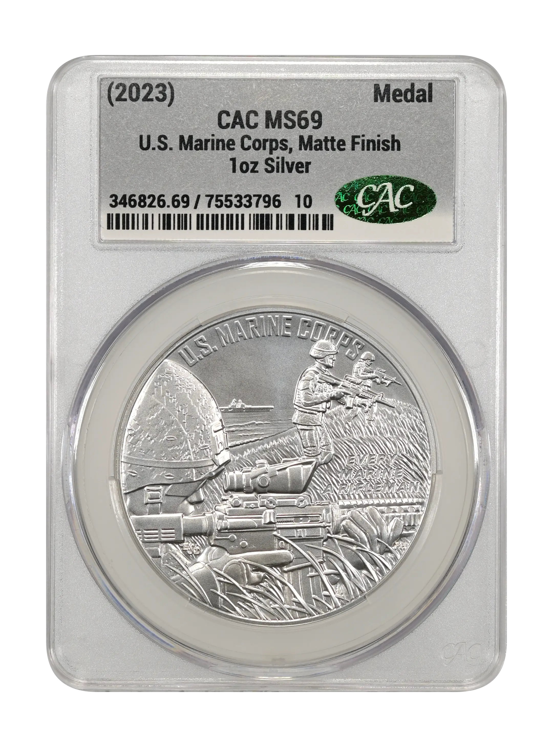 (2023) Medal 1oz Silver, U.S. Marine Corps, Matte Finish MS thumbnail 6