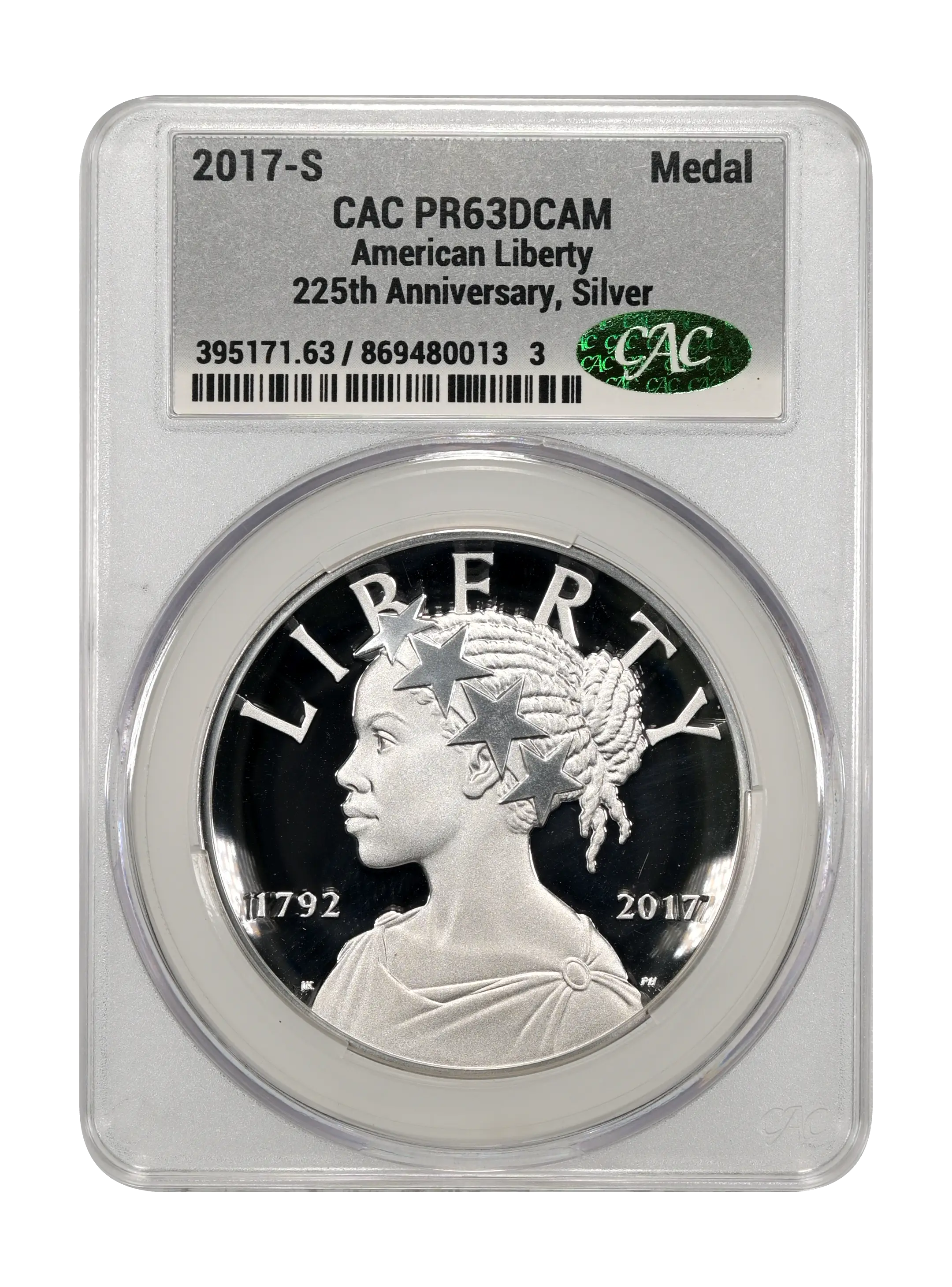 2017-S Medal 1oz Silver, American Liberty, 225th Anniversary PR DCAM thumbnail 11