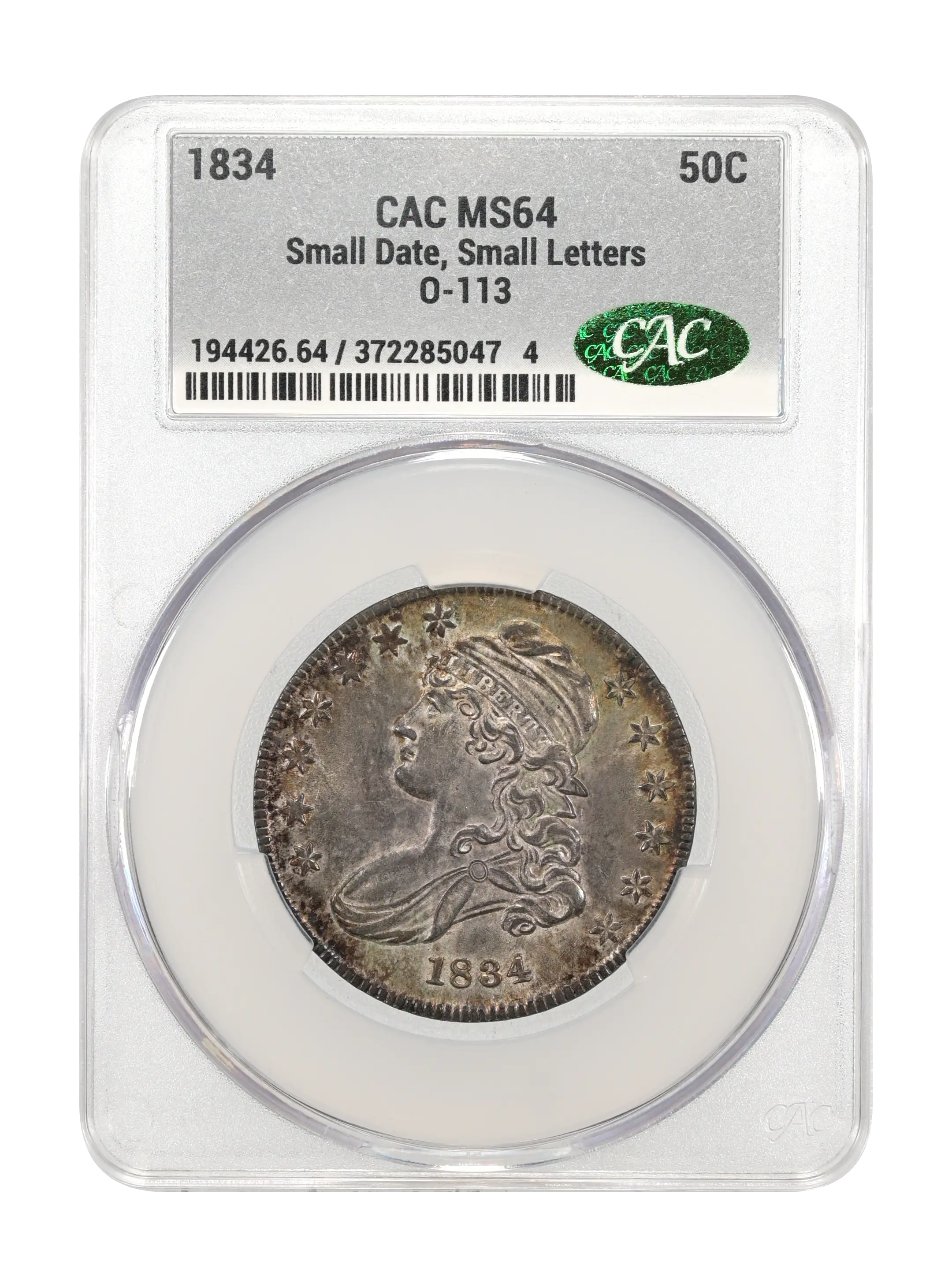1834 50c Small Date, Small Letters, O-113 MS thumbnail 15