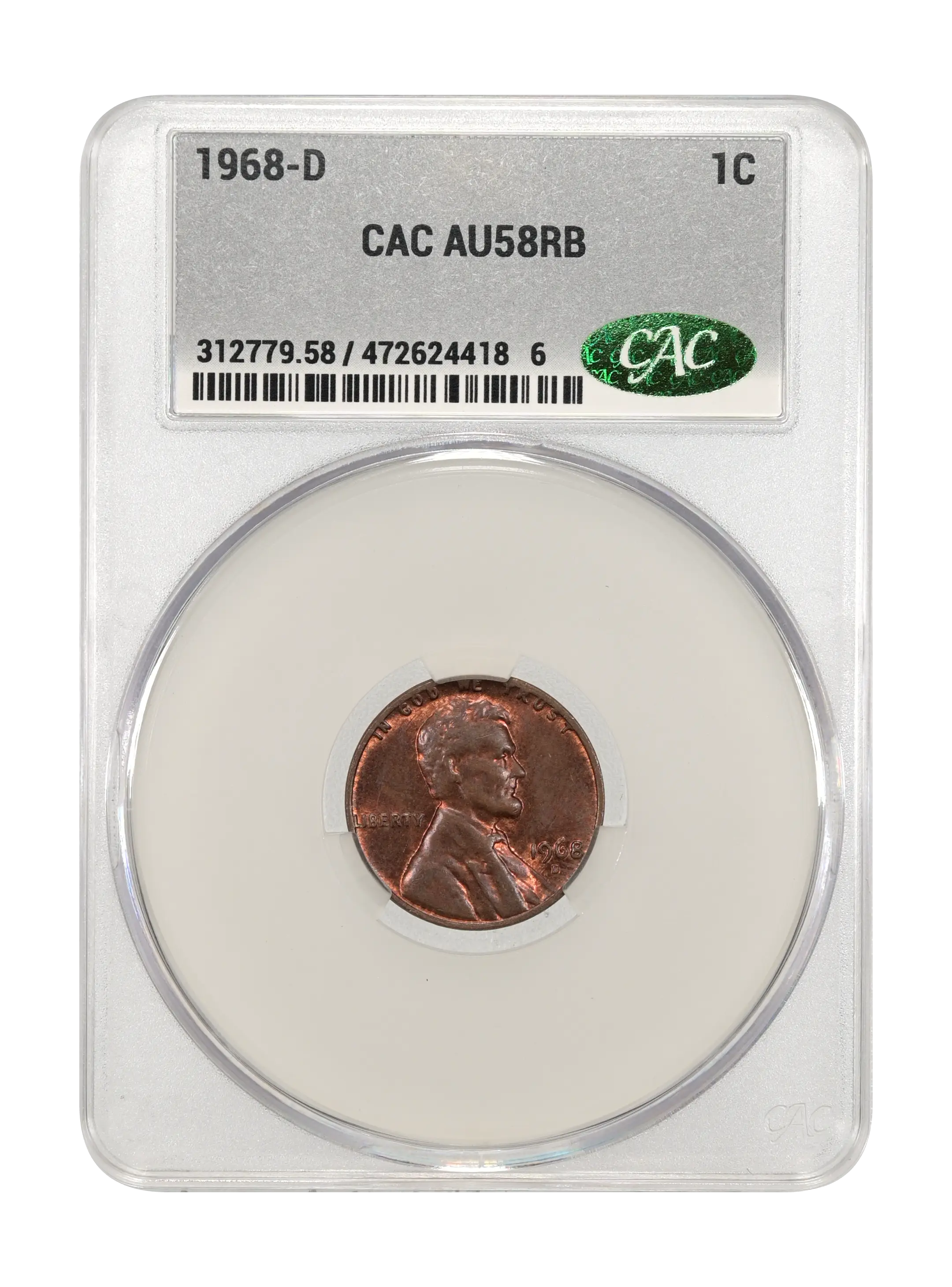 1968-D/D 1c Repunched Mintmark, FS-501 MS RB thumbnail 2