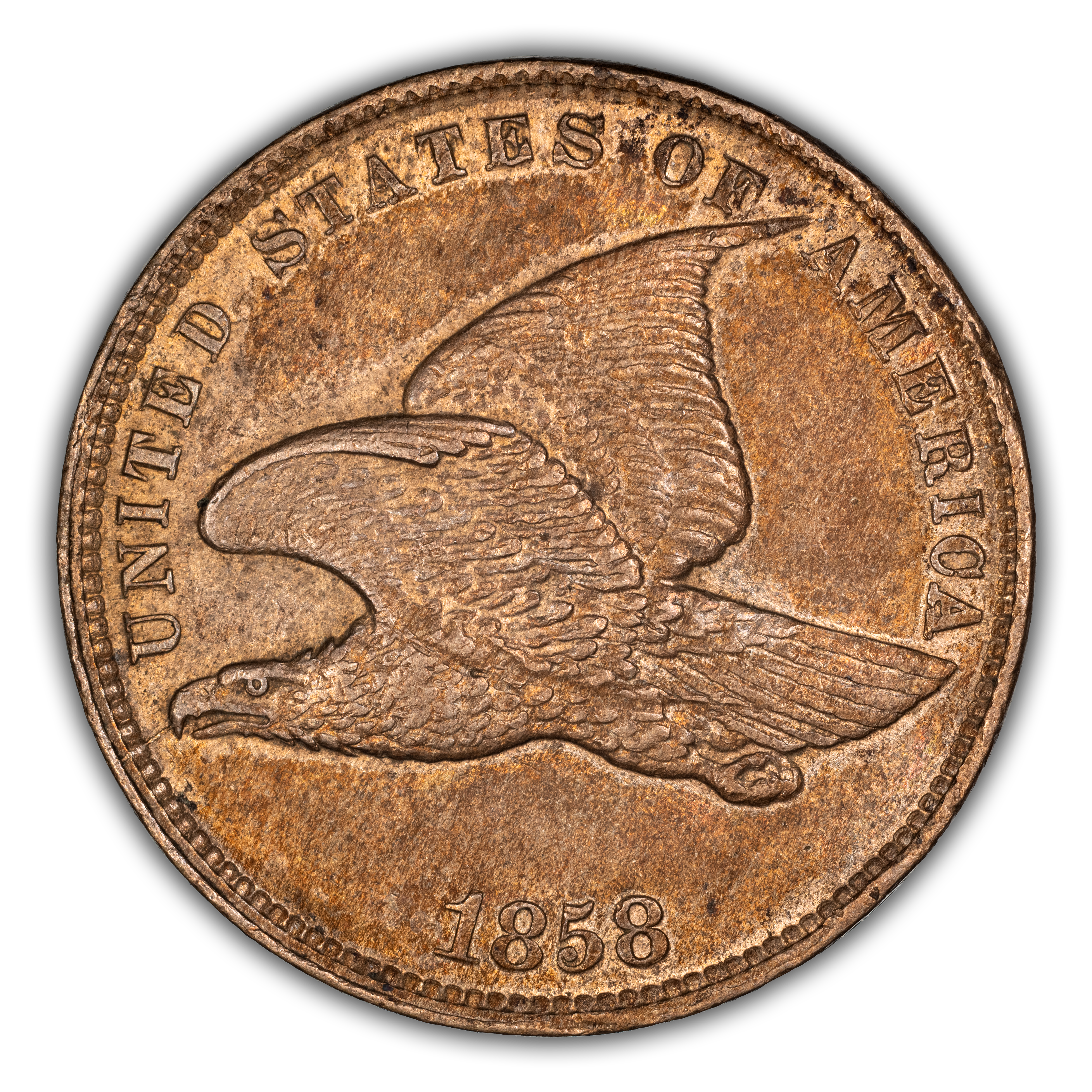 1858 1c Small Letters, High Leaves, FS-1901 MS61 thumbnail 2