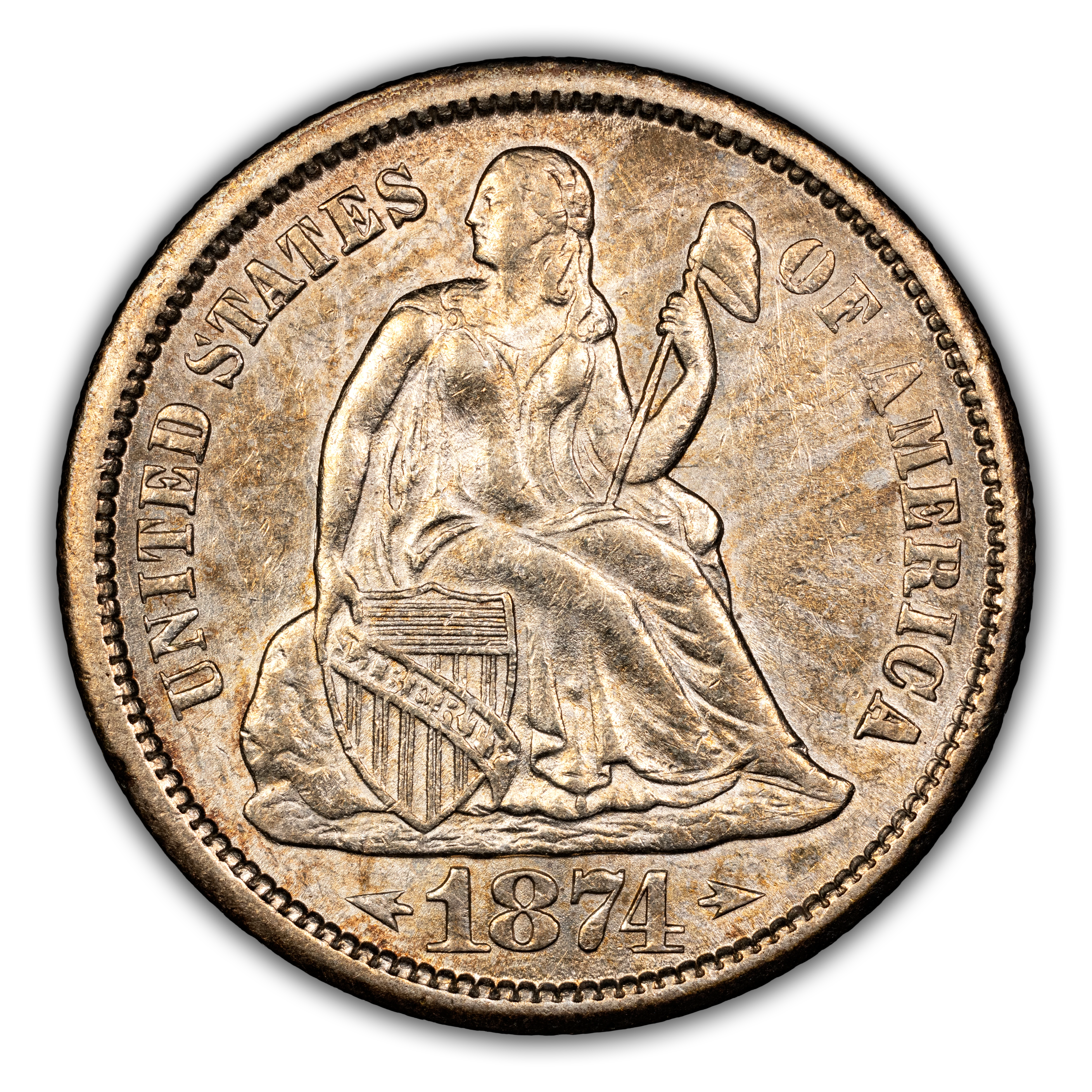1874-S 10c Arrows MS thumbnail 3