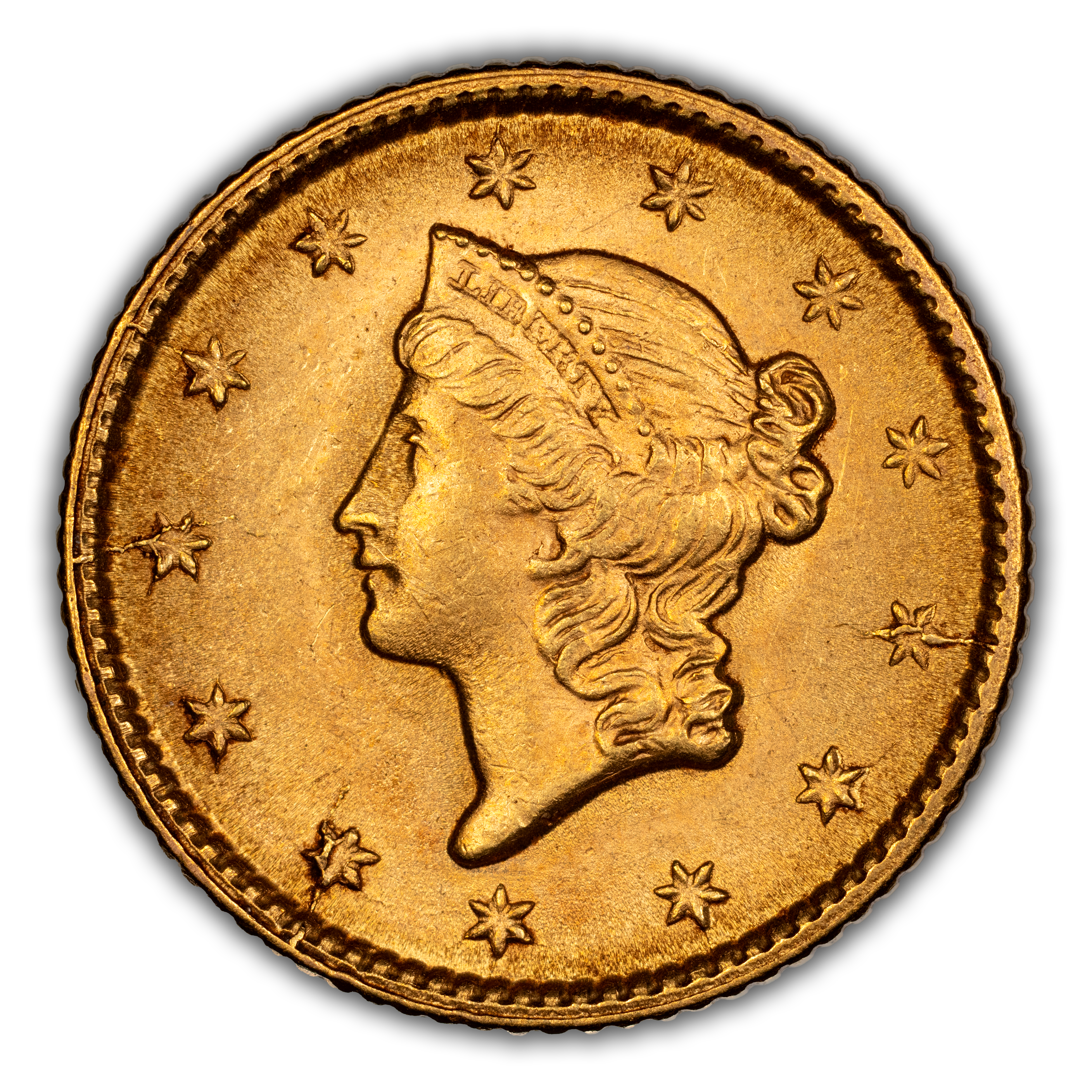 1853 G$1 MS thumbnail 4