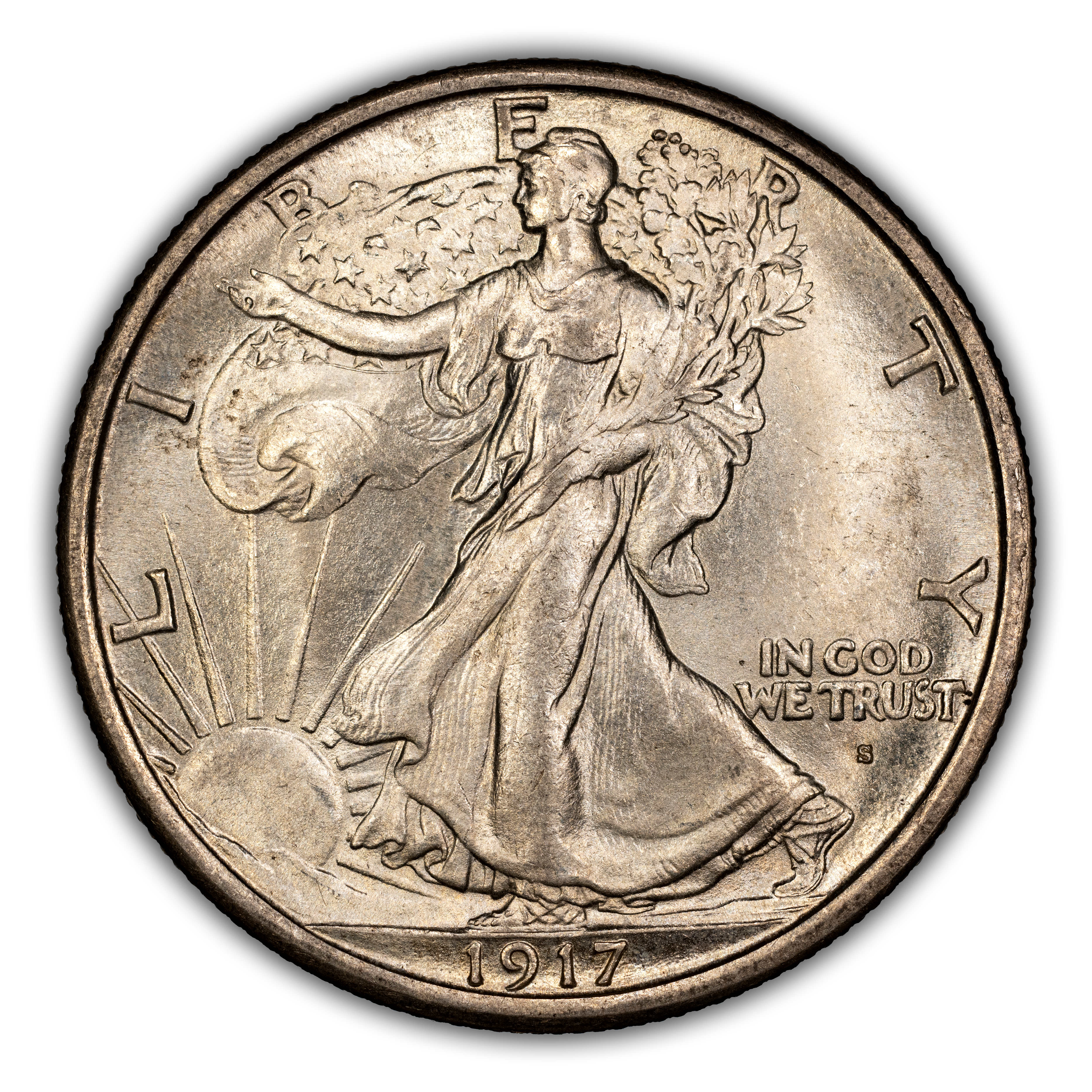 1917-S 50c Mintmark Obverse MS thumbnail 4