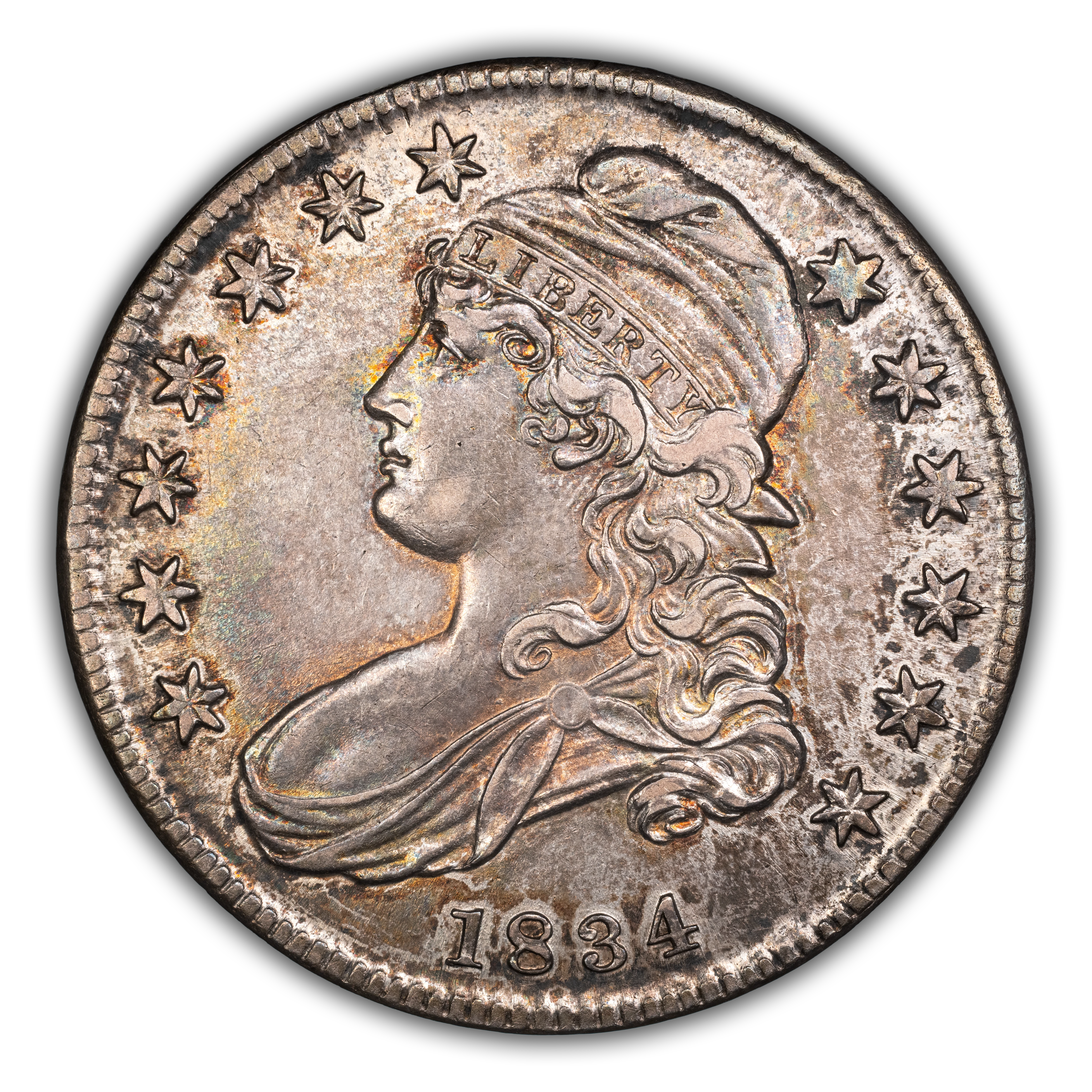 1834 50c Small Date, Small Letters, O-110 MS thumbnail 2