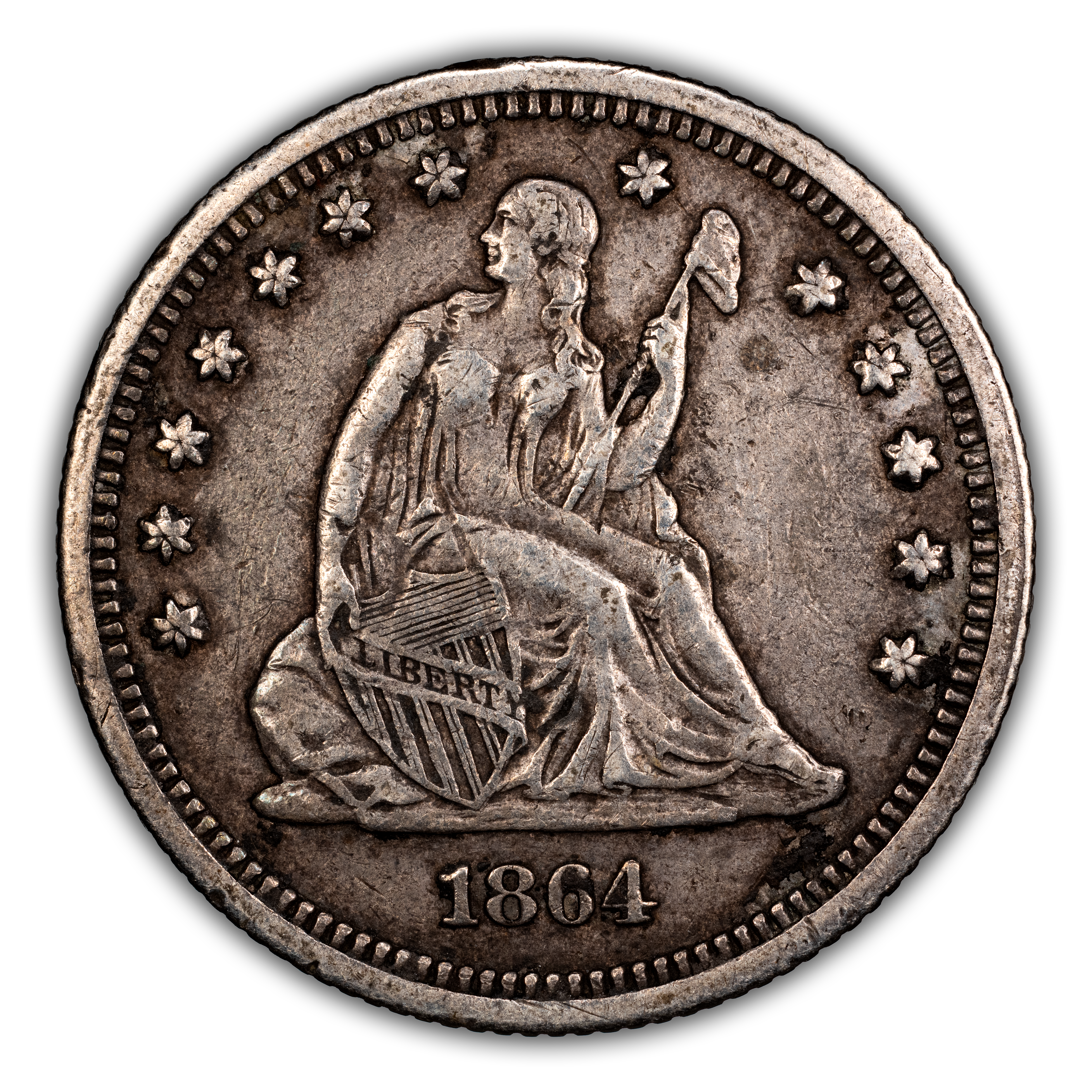 1864 25c MS60 CAC thumbnail 3