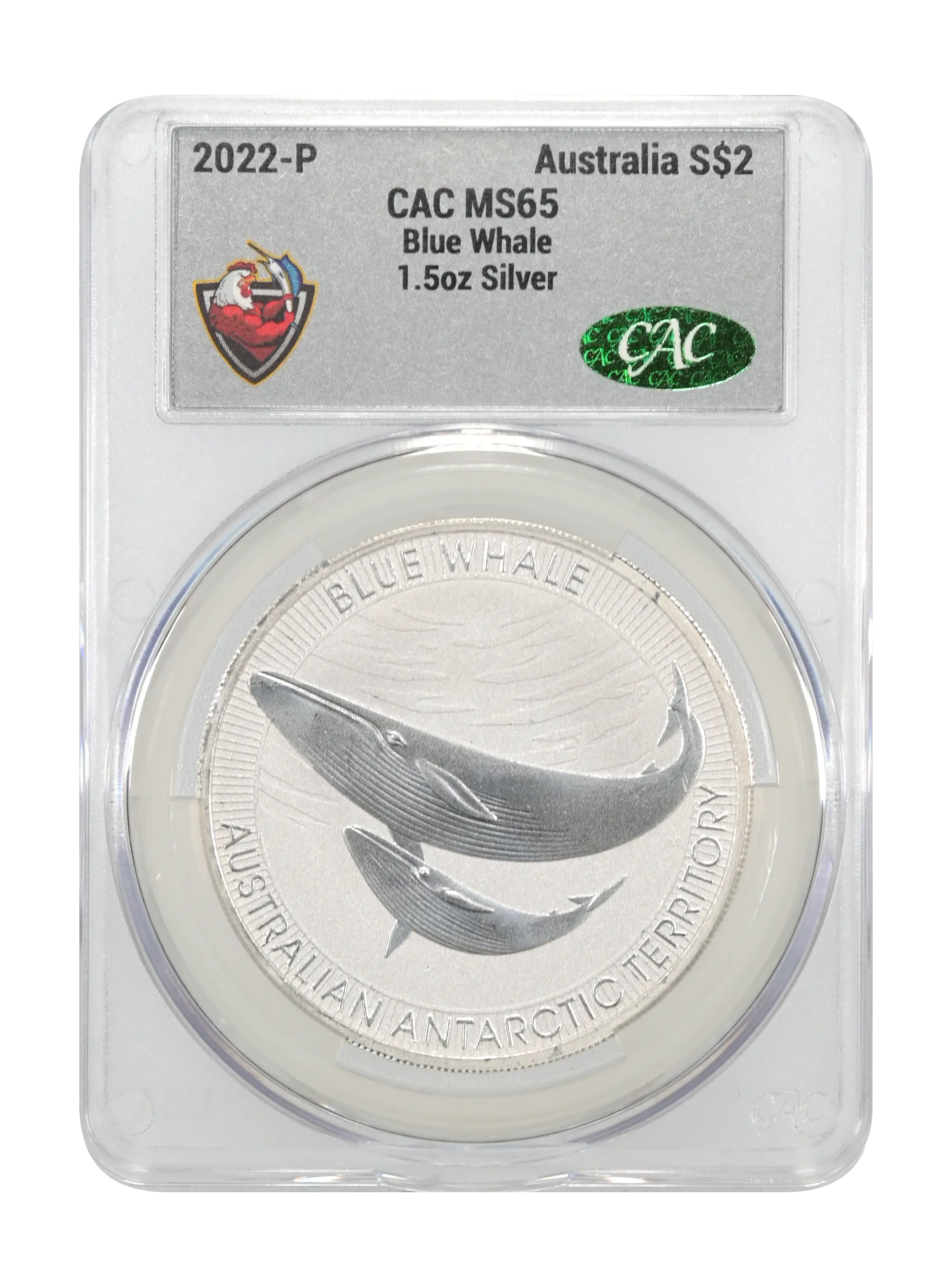 2022-P S$2 1 1/2oz Silver, Blue Whale MS