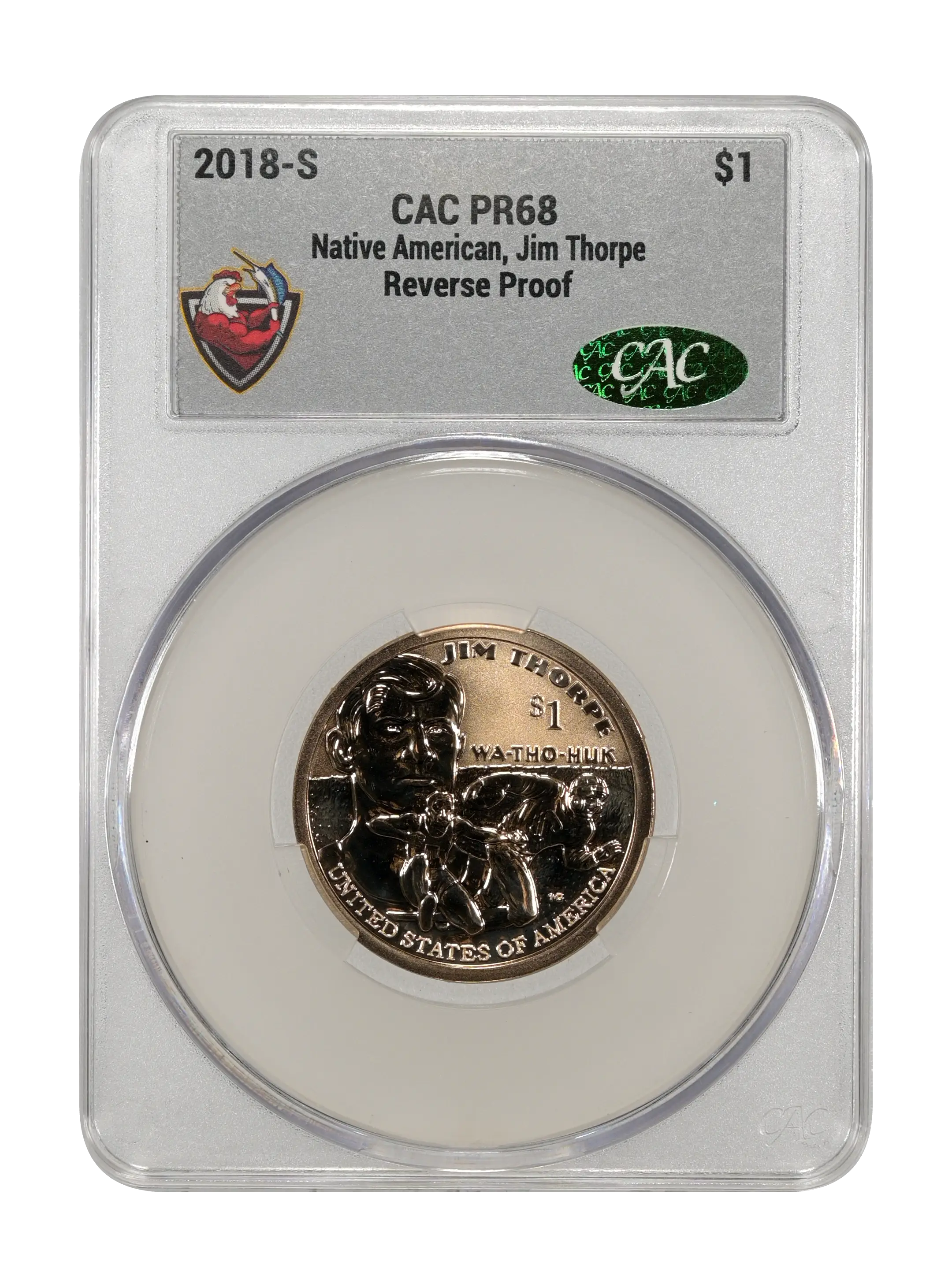 2018-S $1  Native American, Jim Thorpe, Reverse Proof PR thumbnail 6