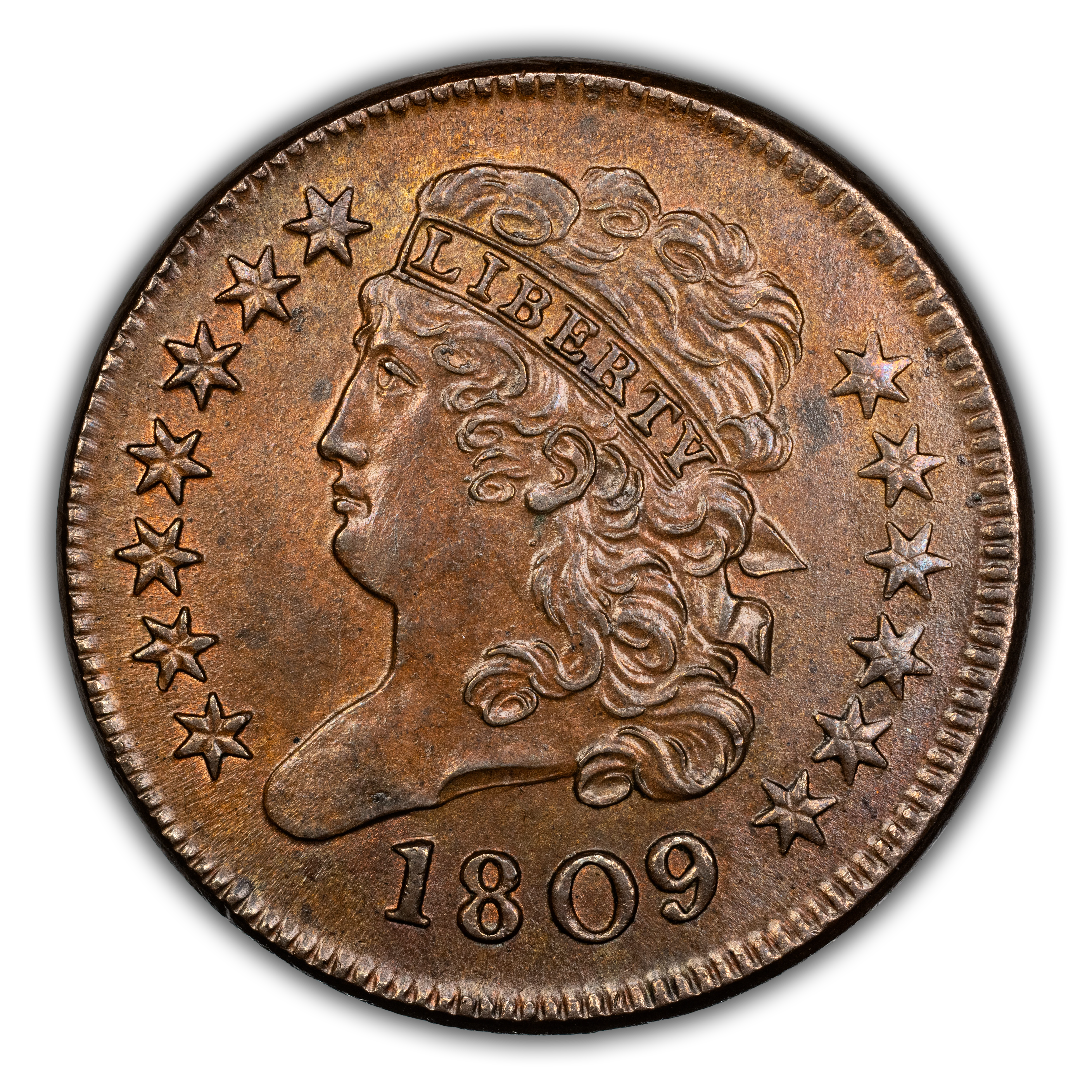 1809 1/2c Normal Date MS BN AU58 BN CAC thumbnail 2