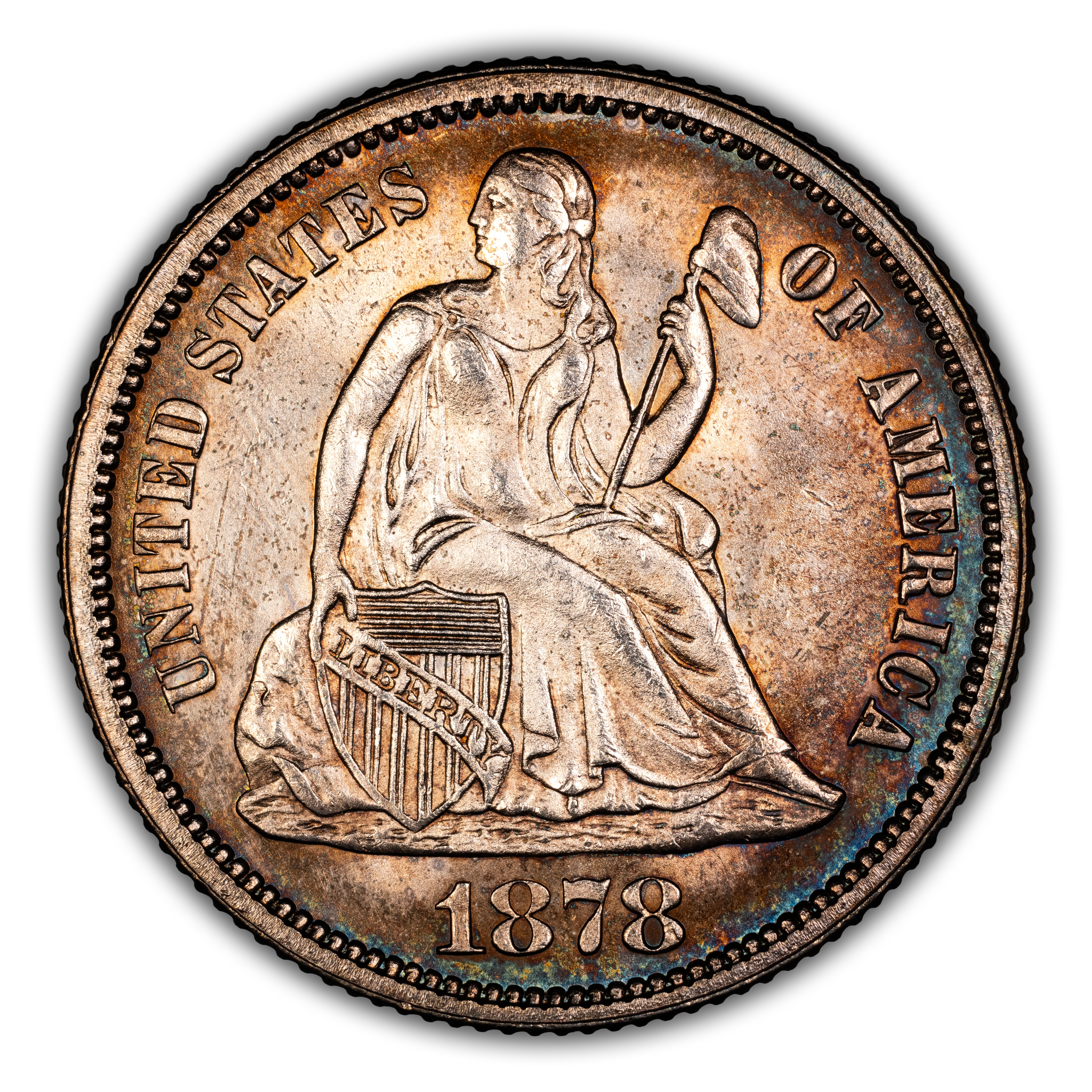 1878 10c XF40 CAC thumbnail 3