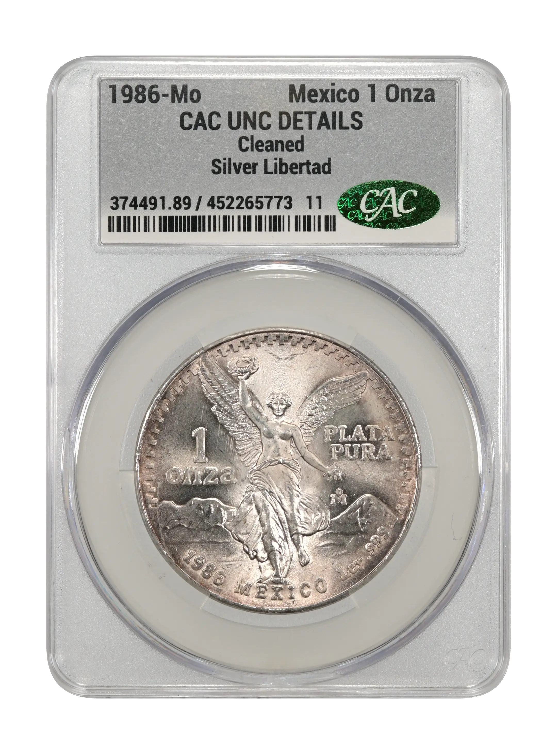 1986-Mo 1 Onza Libertad, Silver MS (KM-494.1) thumbnail 12