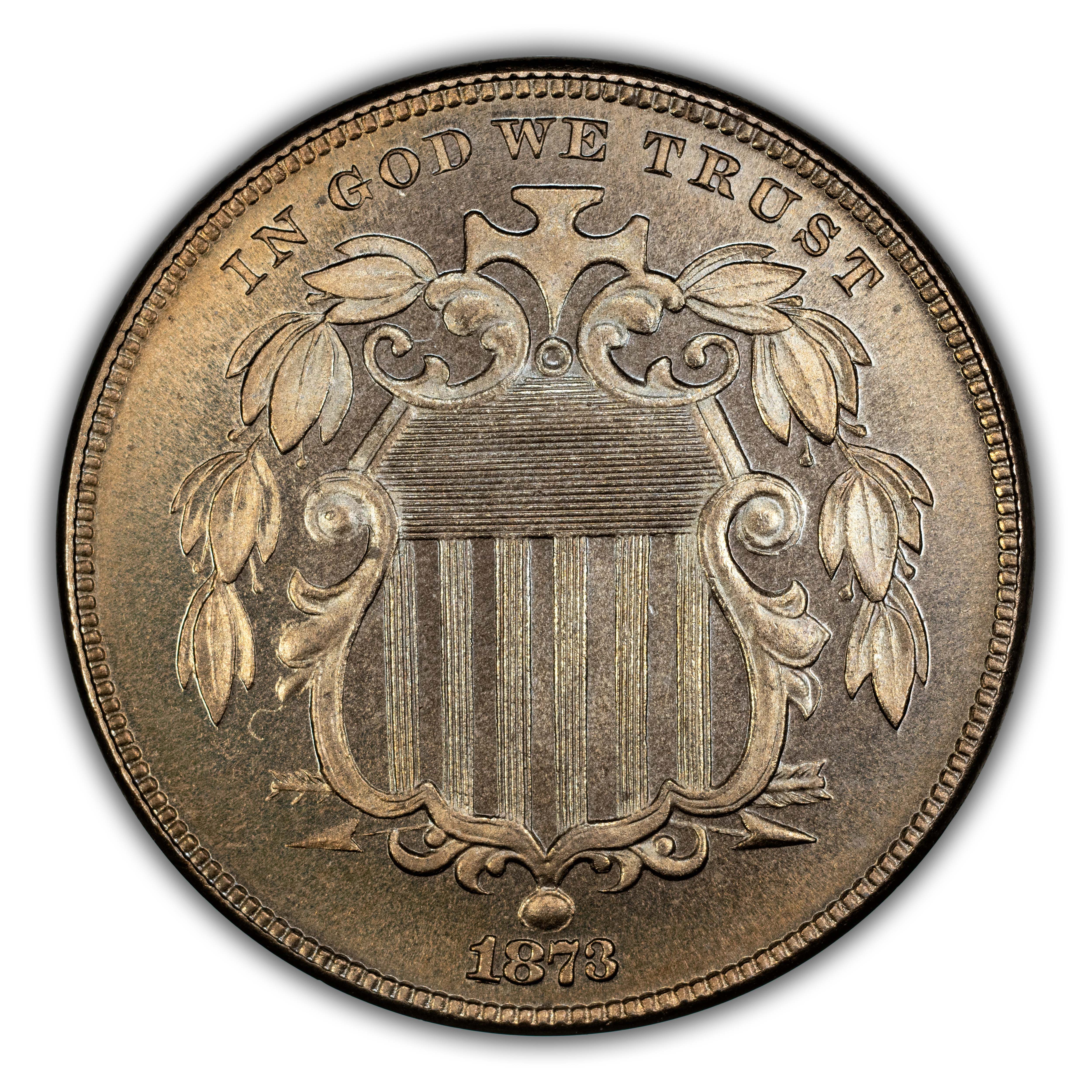 1873 5c Closed 3 PR64 CAC thumbnail 3