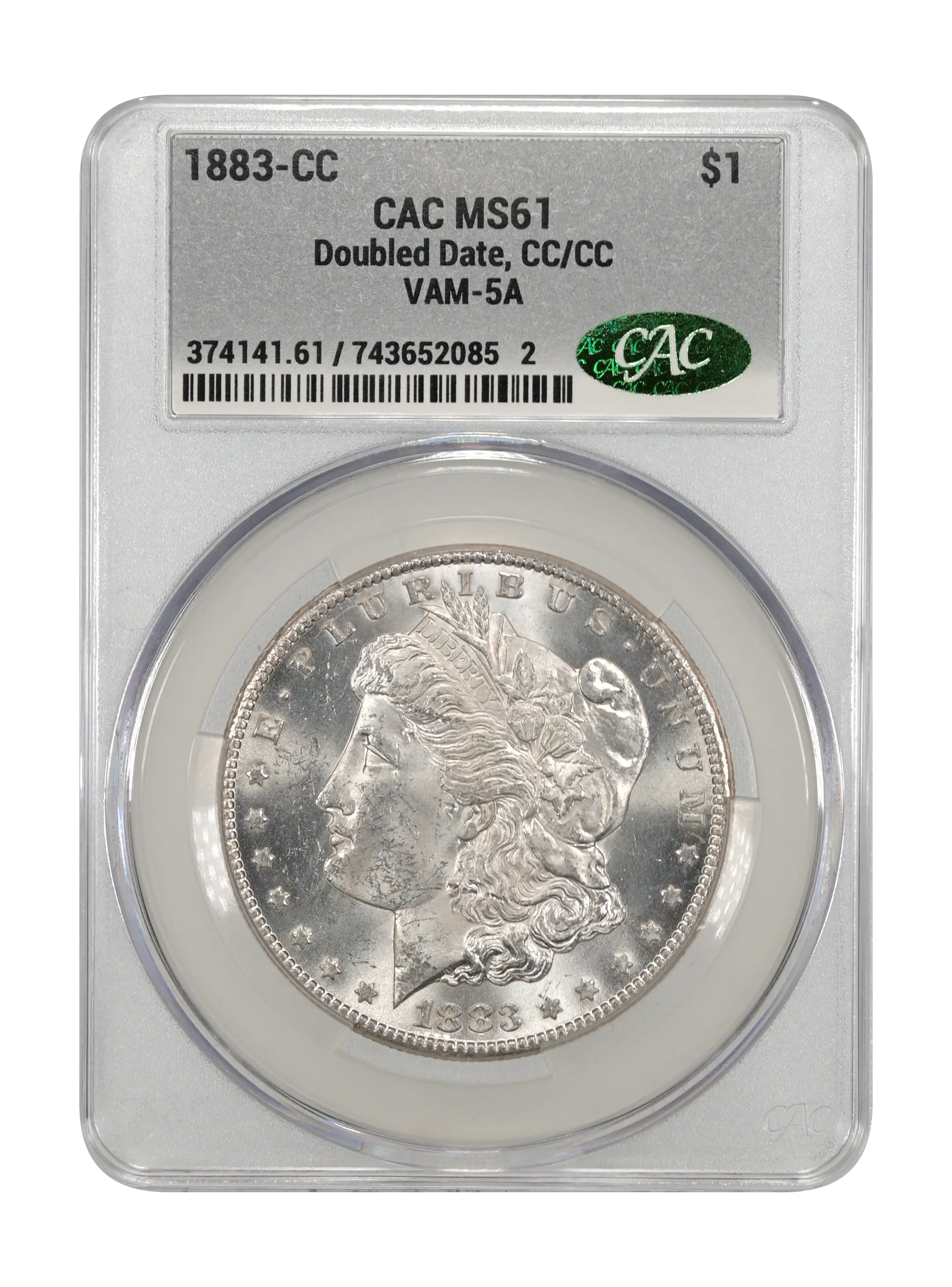 1883-CC $1  CC/CC, Die Scratch Wing, VAM-5A MS thumbnail 9