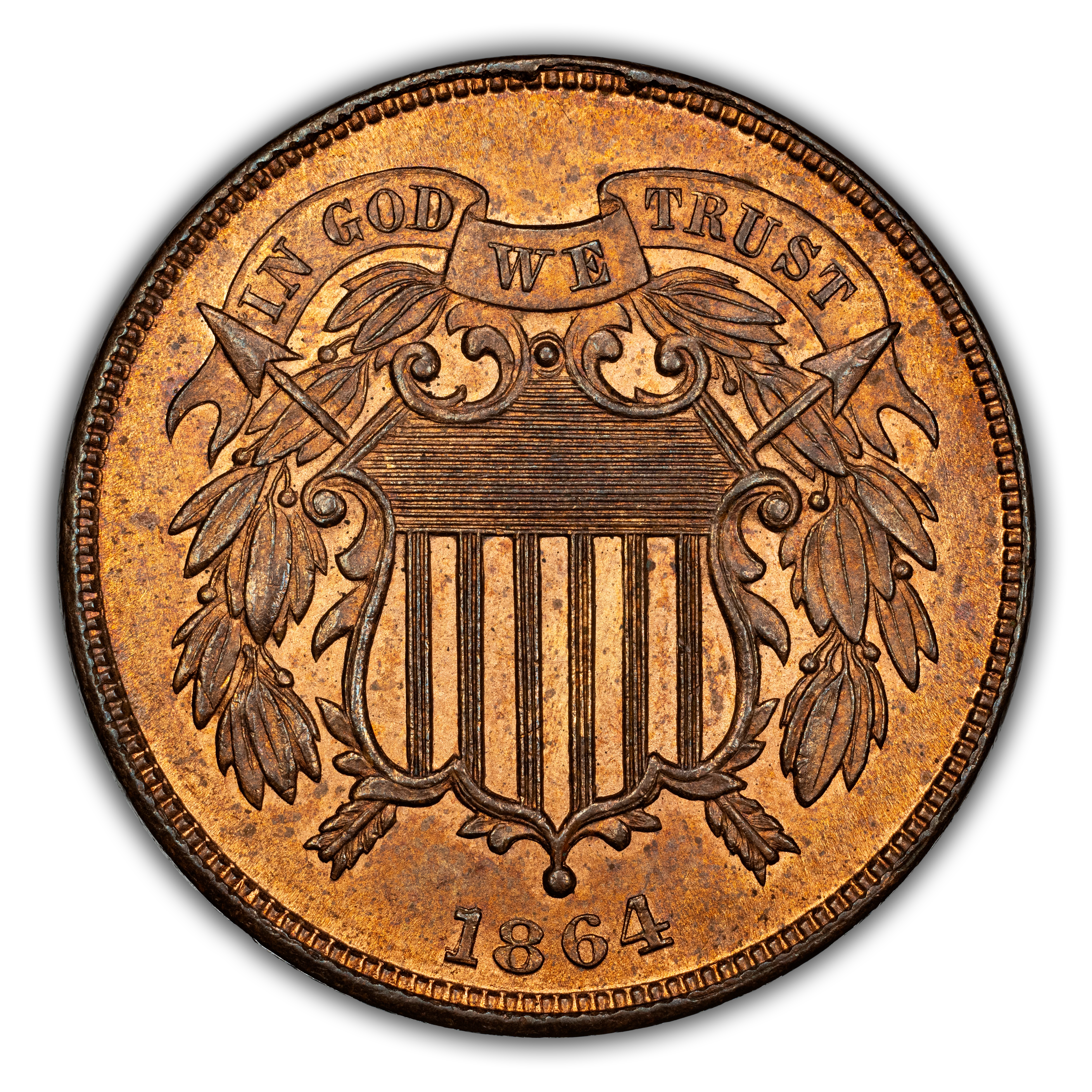 2-Cent Piece Set 2c no 1867 DDO, 10 Coins MS RB MS65 RB thumbnail 13