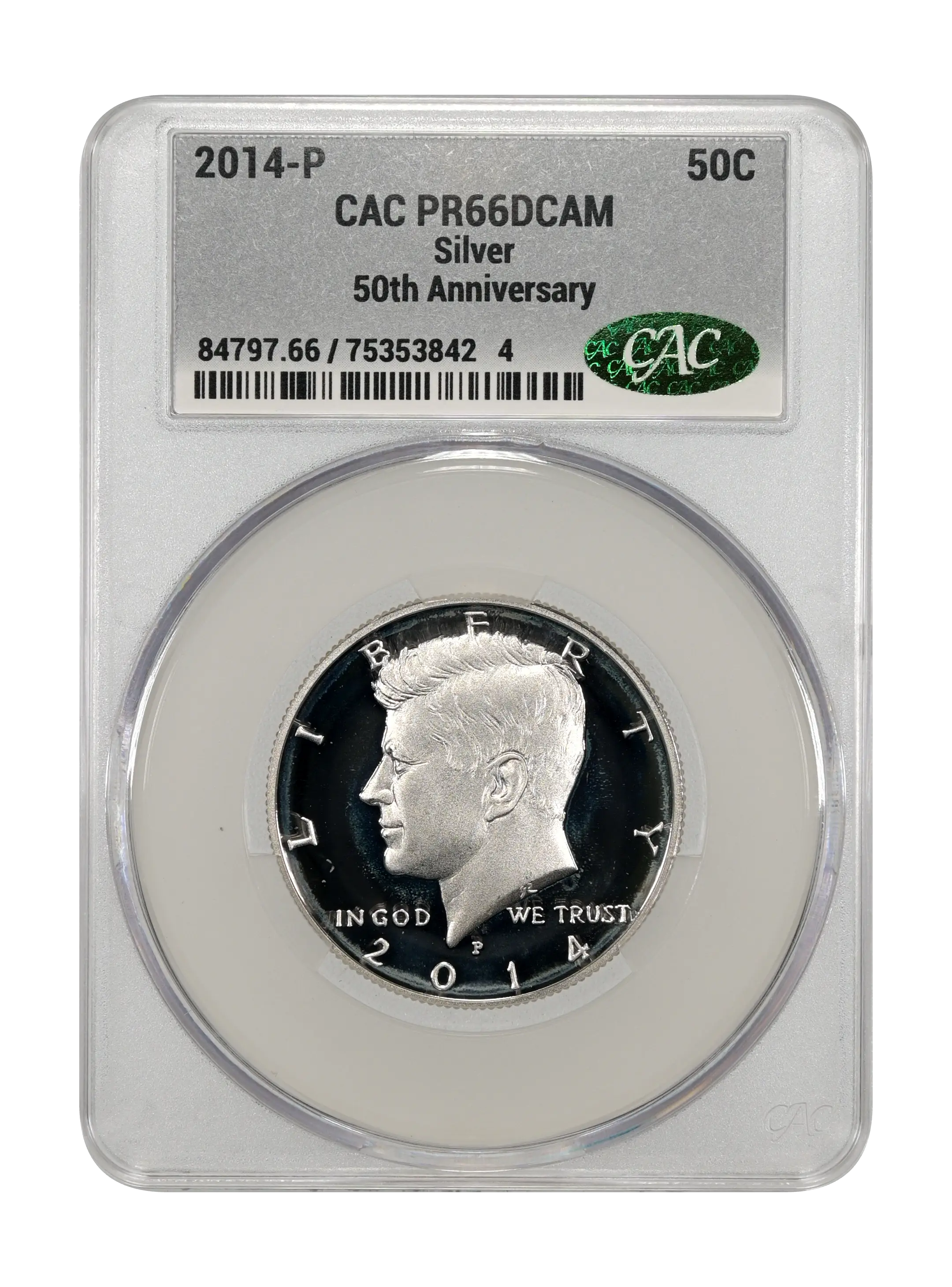 2014-P 50c Silver, 50th Anniversary PR DCAM thumbnail 4