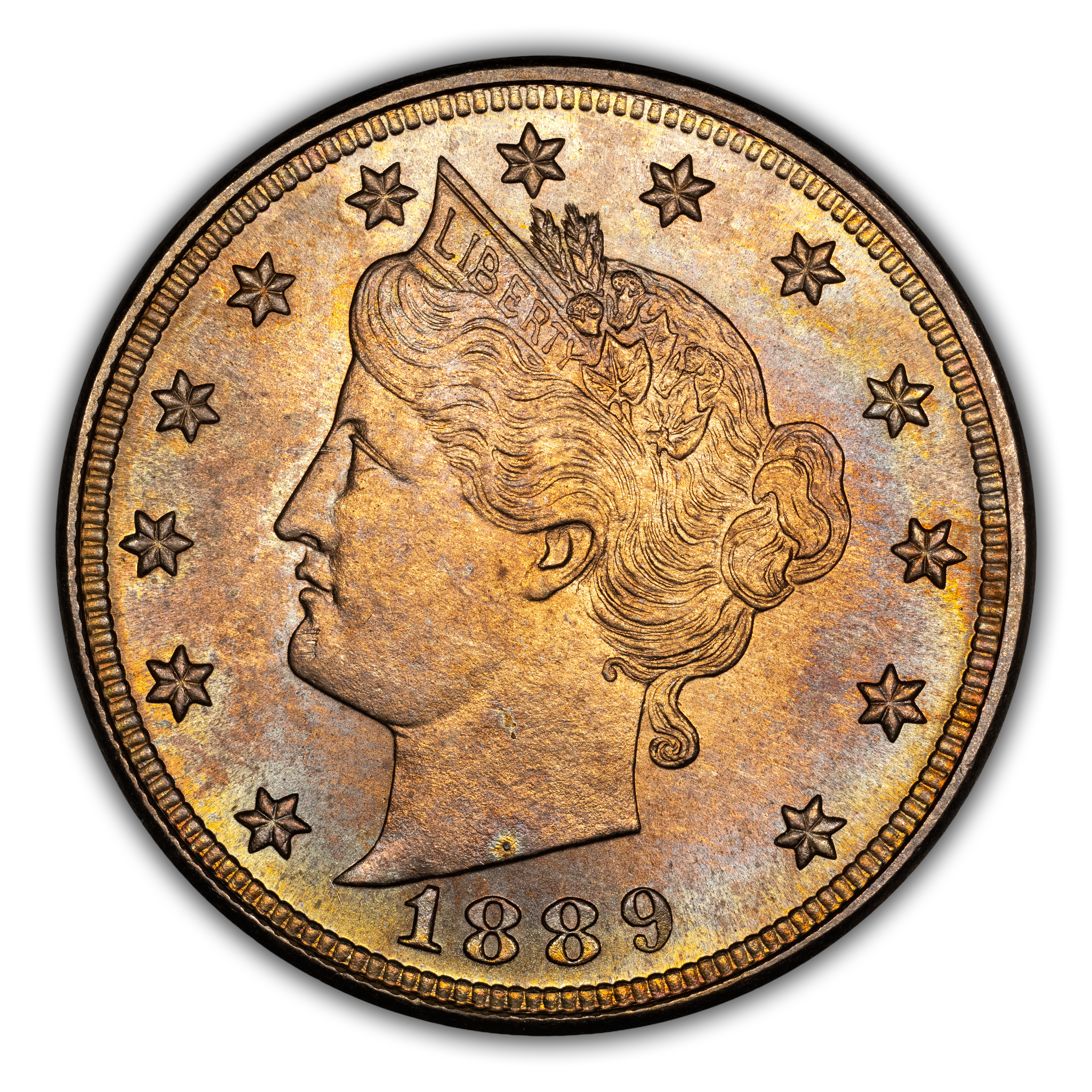 1889 5c AU50 CAC thumbnail 4